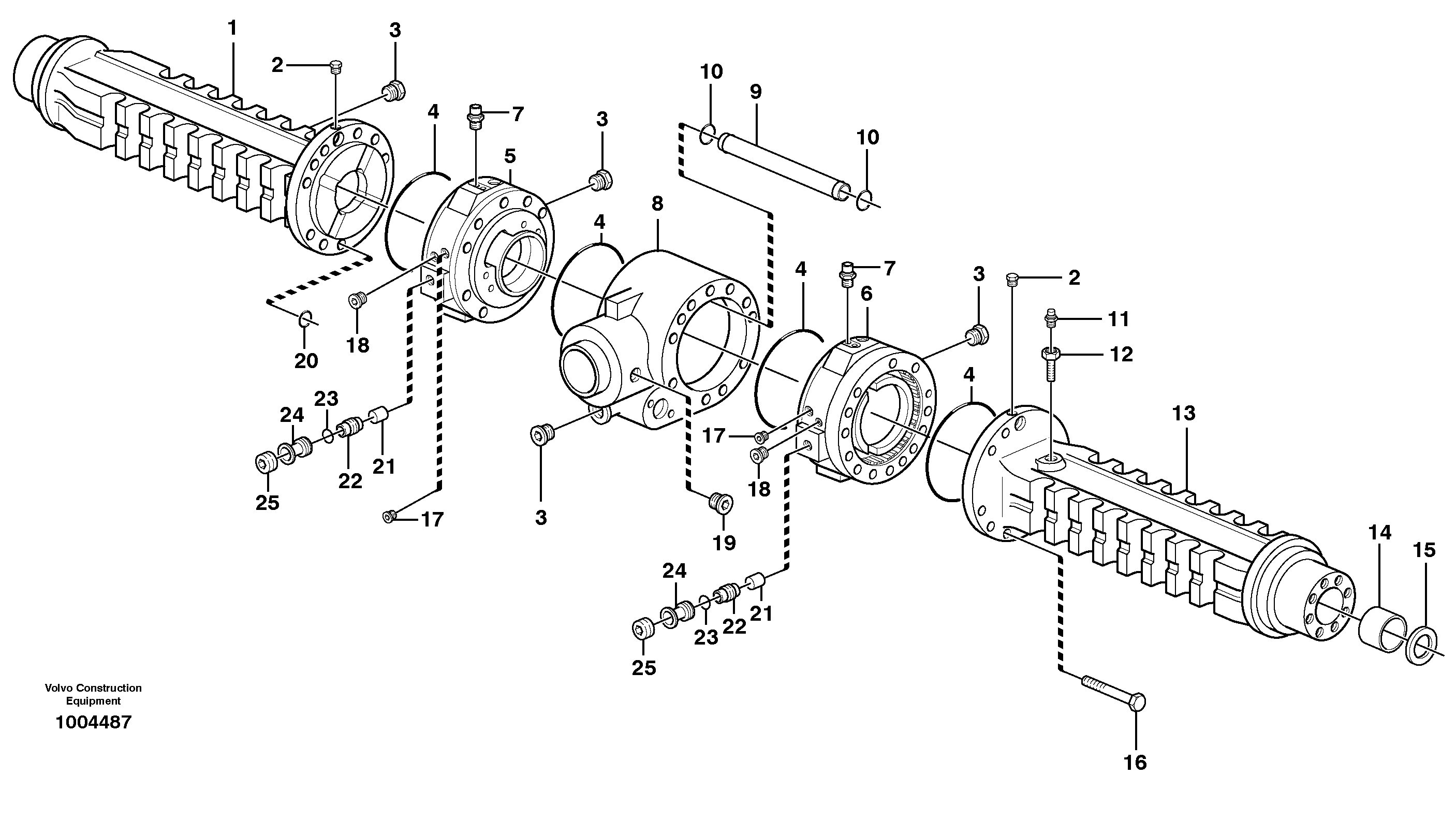 Planet shaft, rear  11891283, 11891289, 11891389, 11891390 — volvo parts diagram