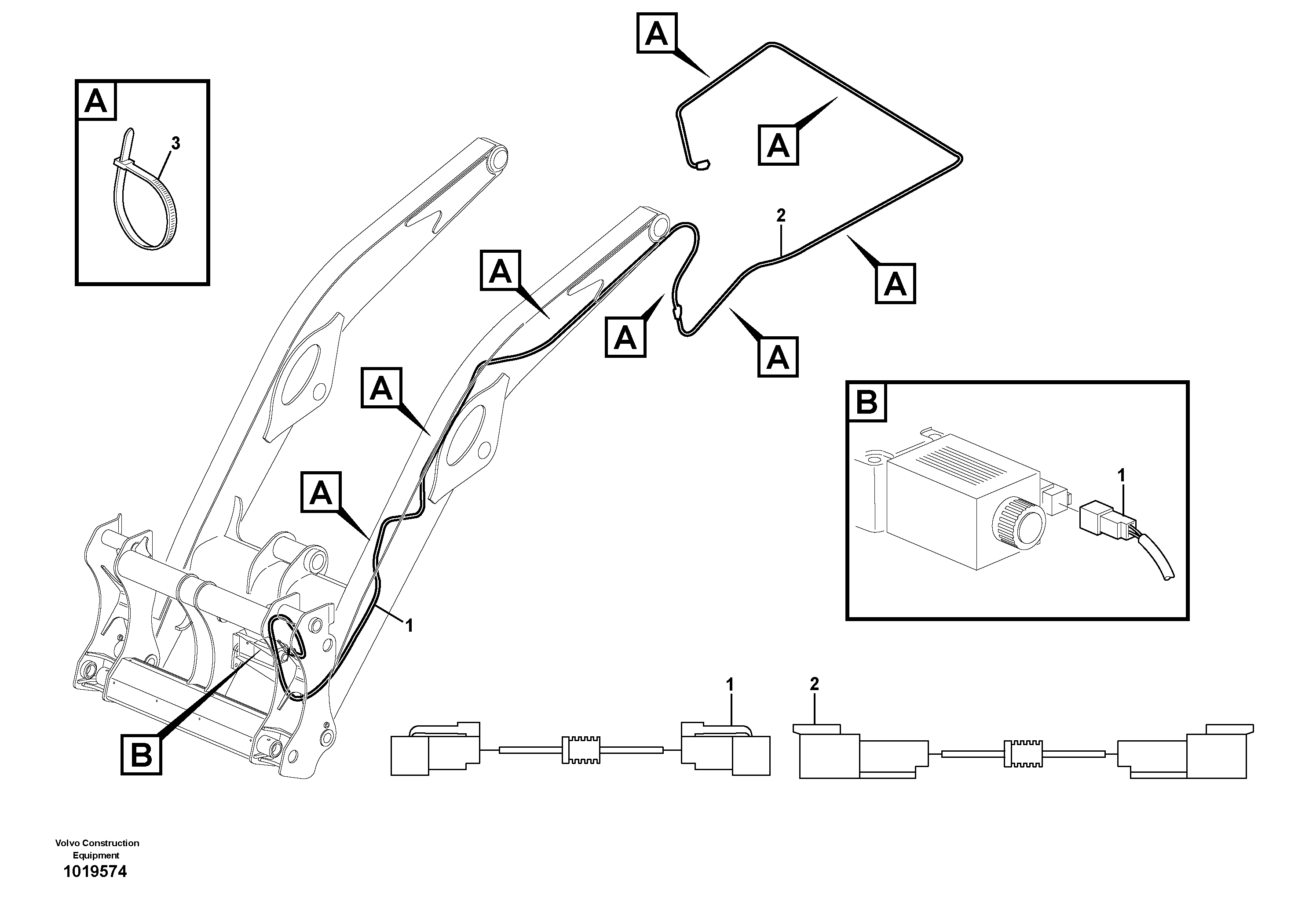 Cable harness, Loader Quick Attach  11891238 — volvo parts diagram