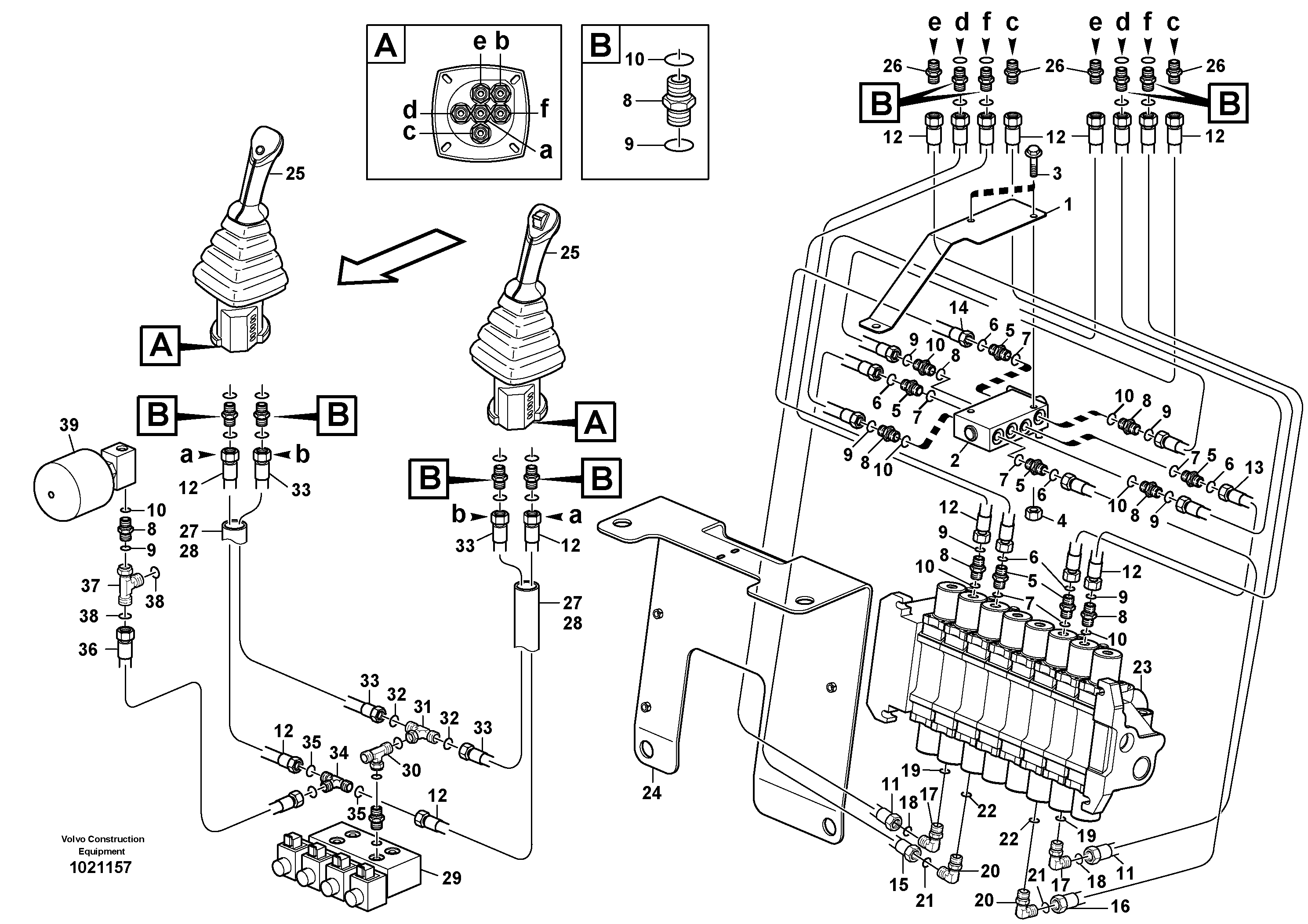 Excavator Controls SAE/ISO  11891508, 11891511 — volvo parts diagram