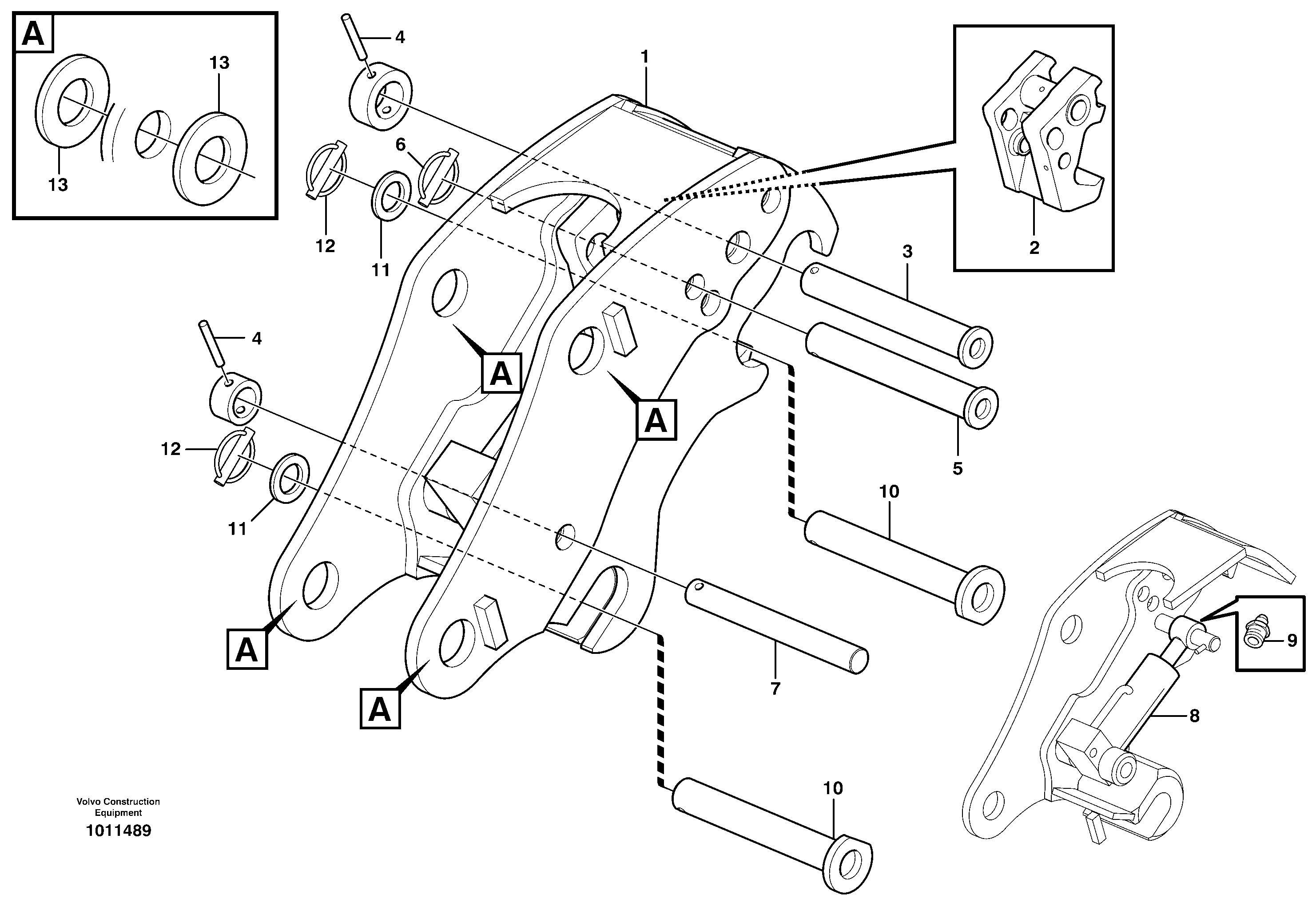 Hydraulic attachment bracket  11891335, 11891363 — volvo parts diagram