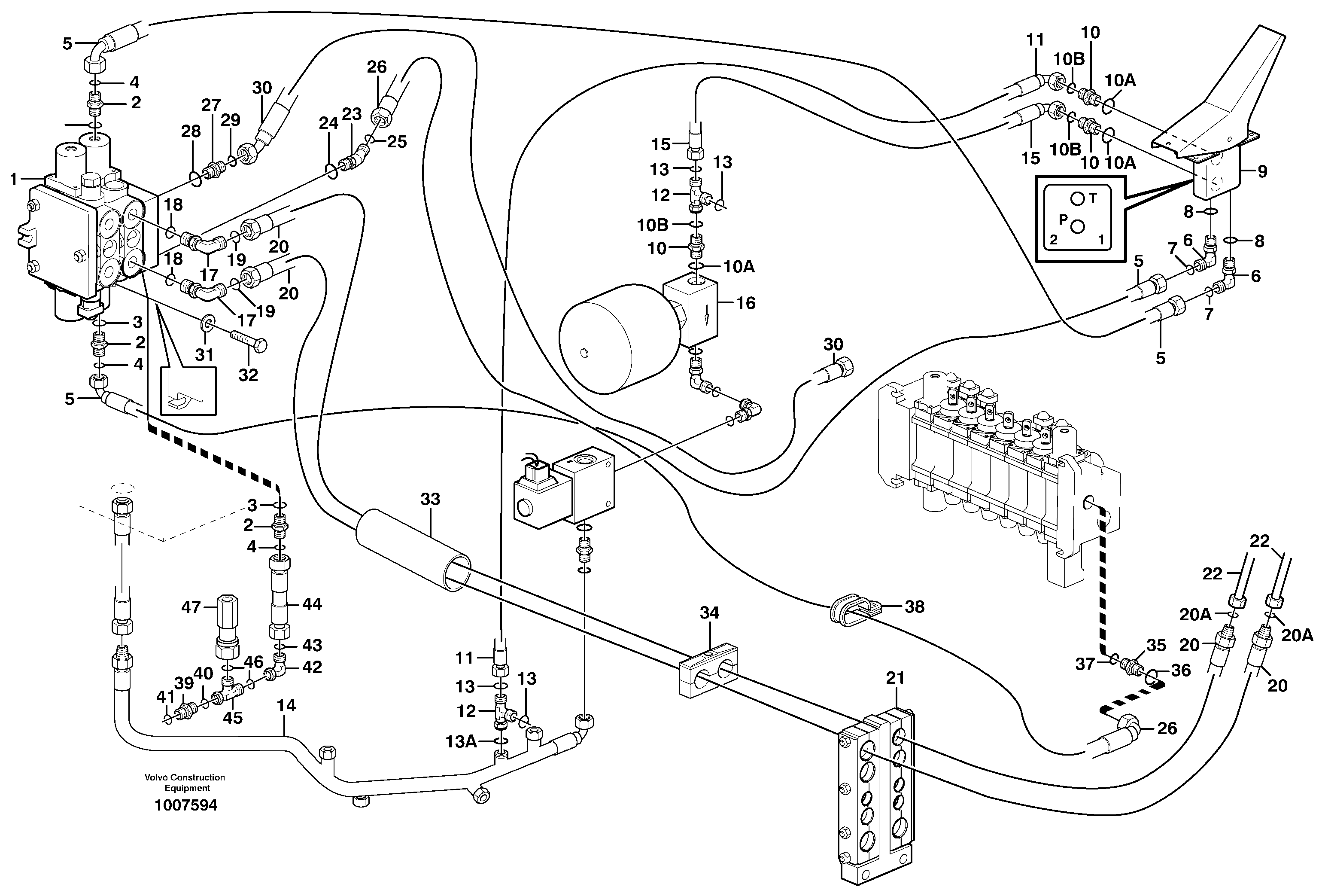 Hydraulic system extendible dipper arm  11891005, 11891065, 11891020 — volvo parts diagram