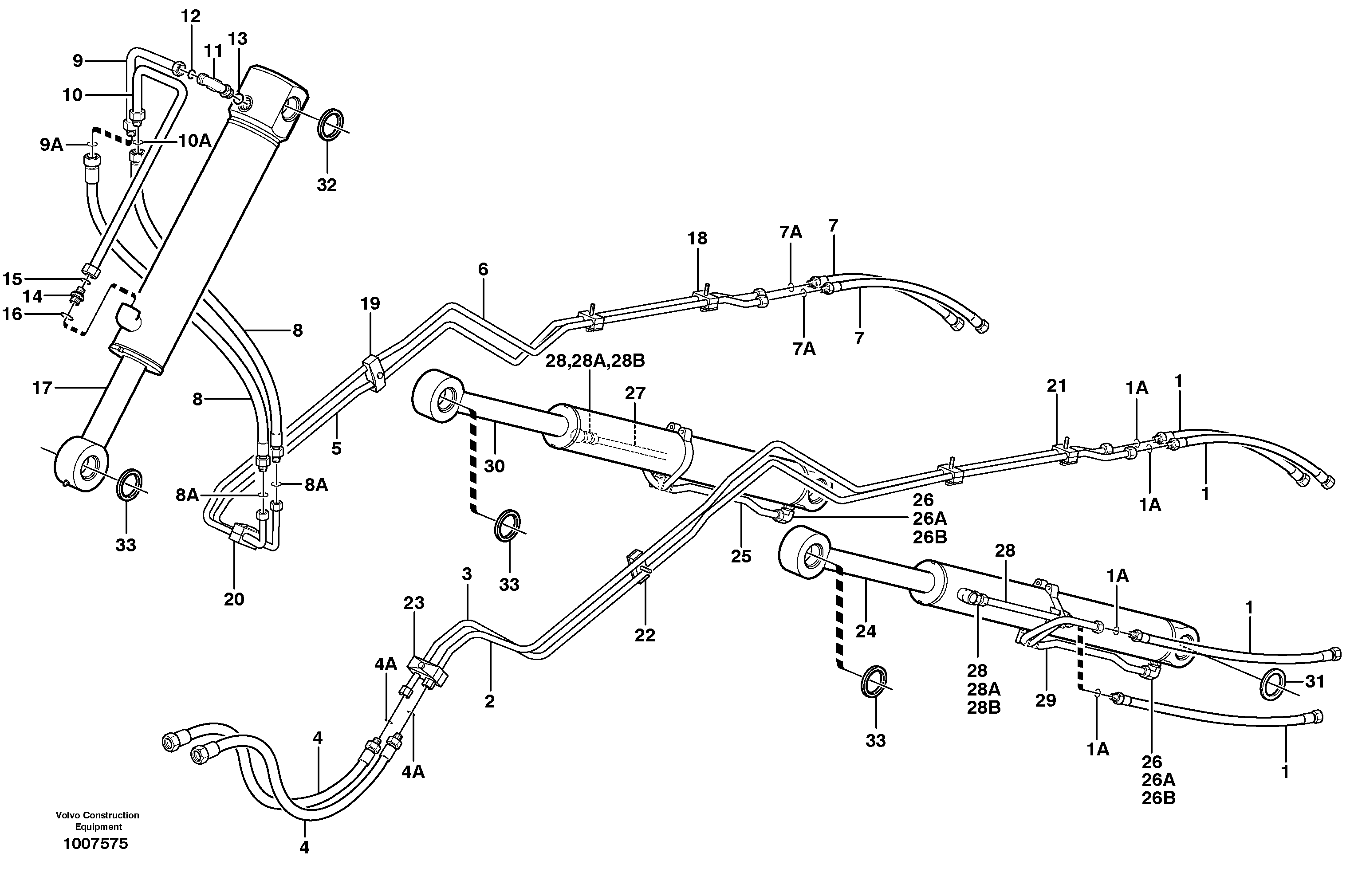 Hydraulic system loader — volvo parts diagram