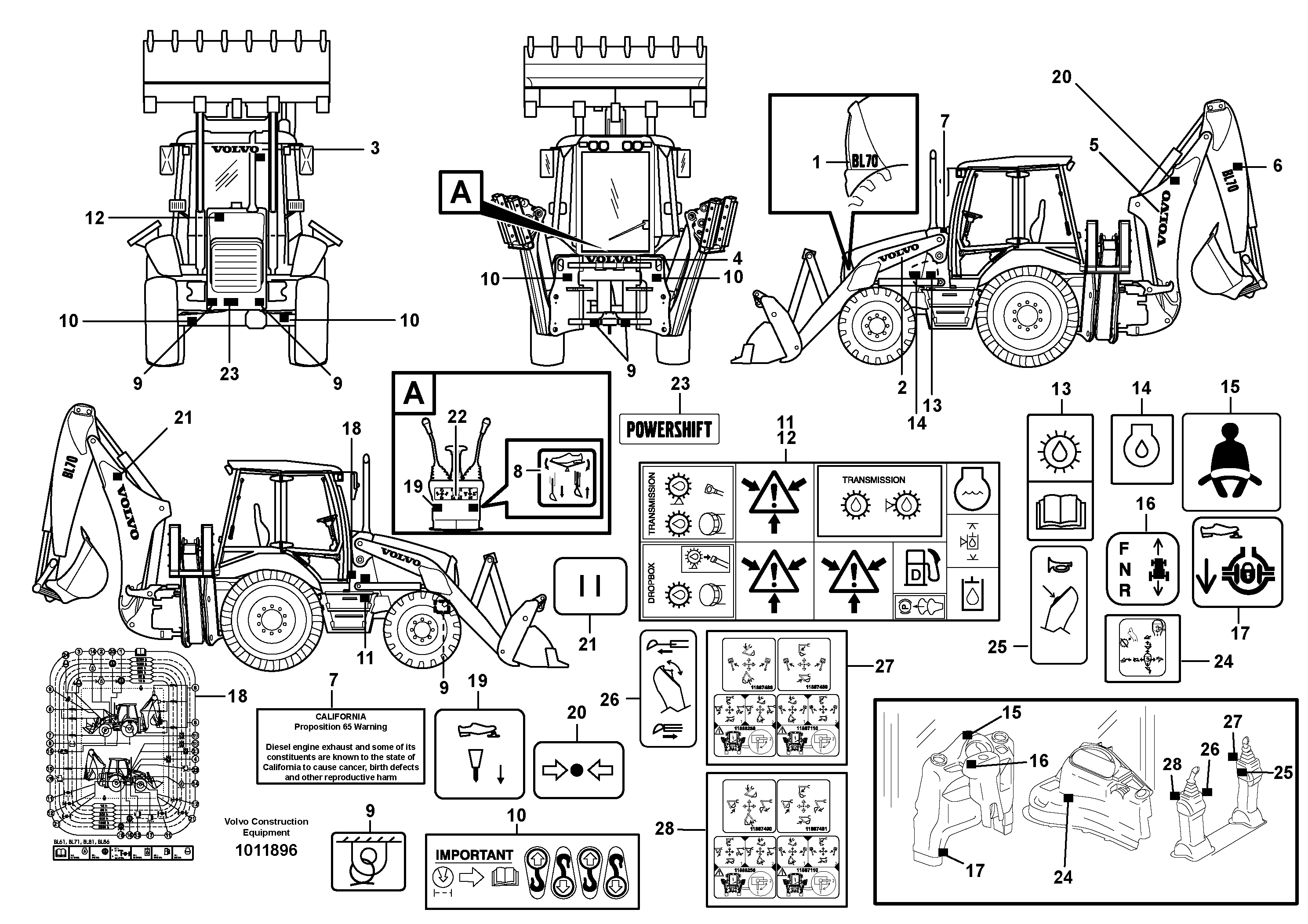 Sign plates and decals — volvo parts diagram