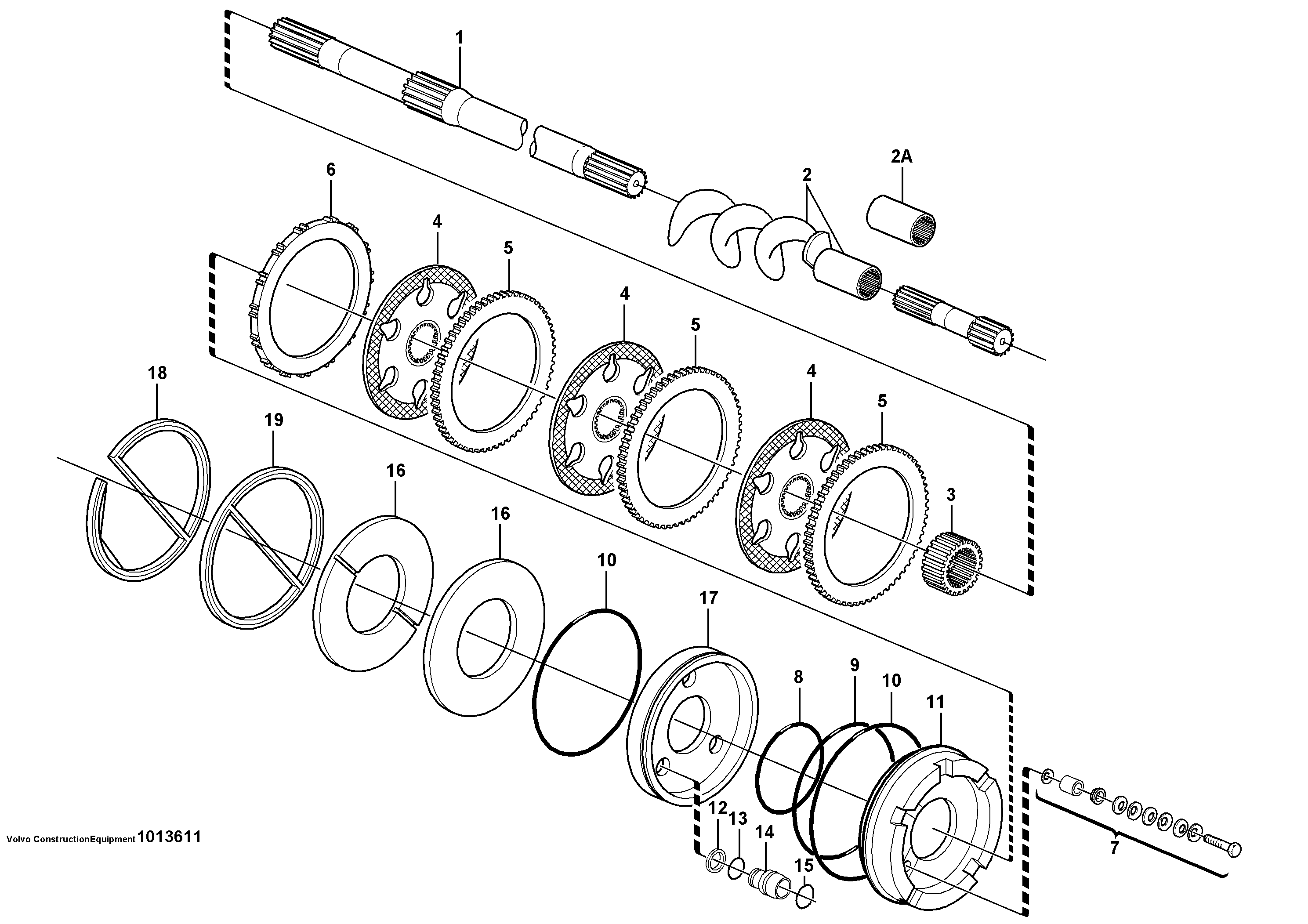 Multi-disc brake, rear  11891283, 11891289, 11891389, 11891390 — volvo parts diagram