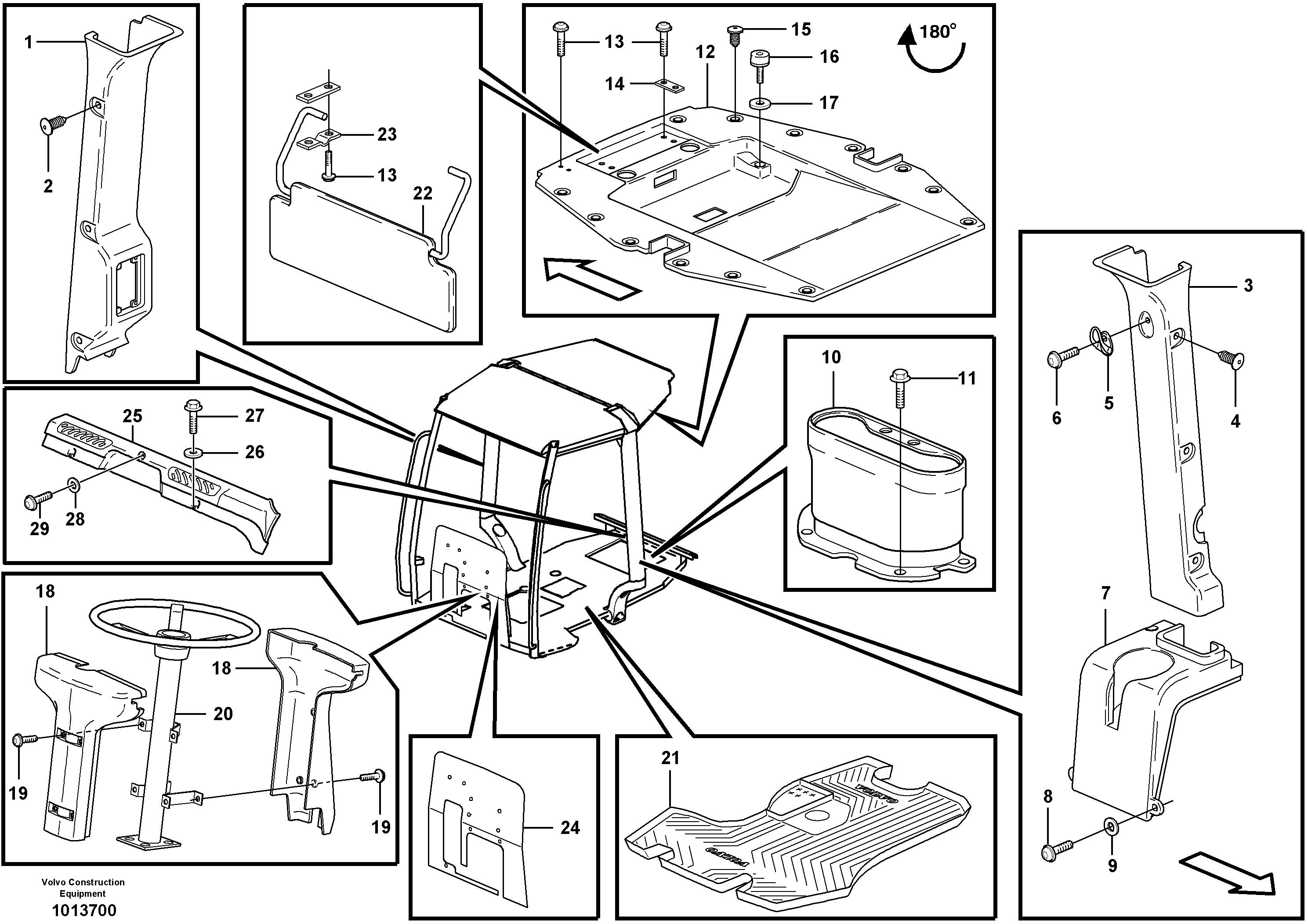 Interior components — volvo parts diagram