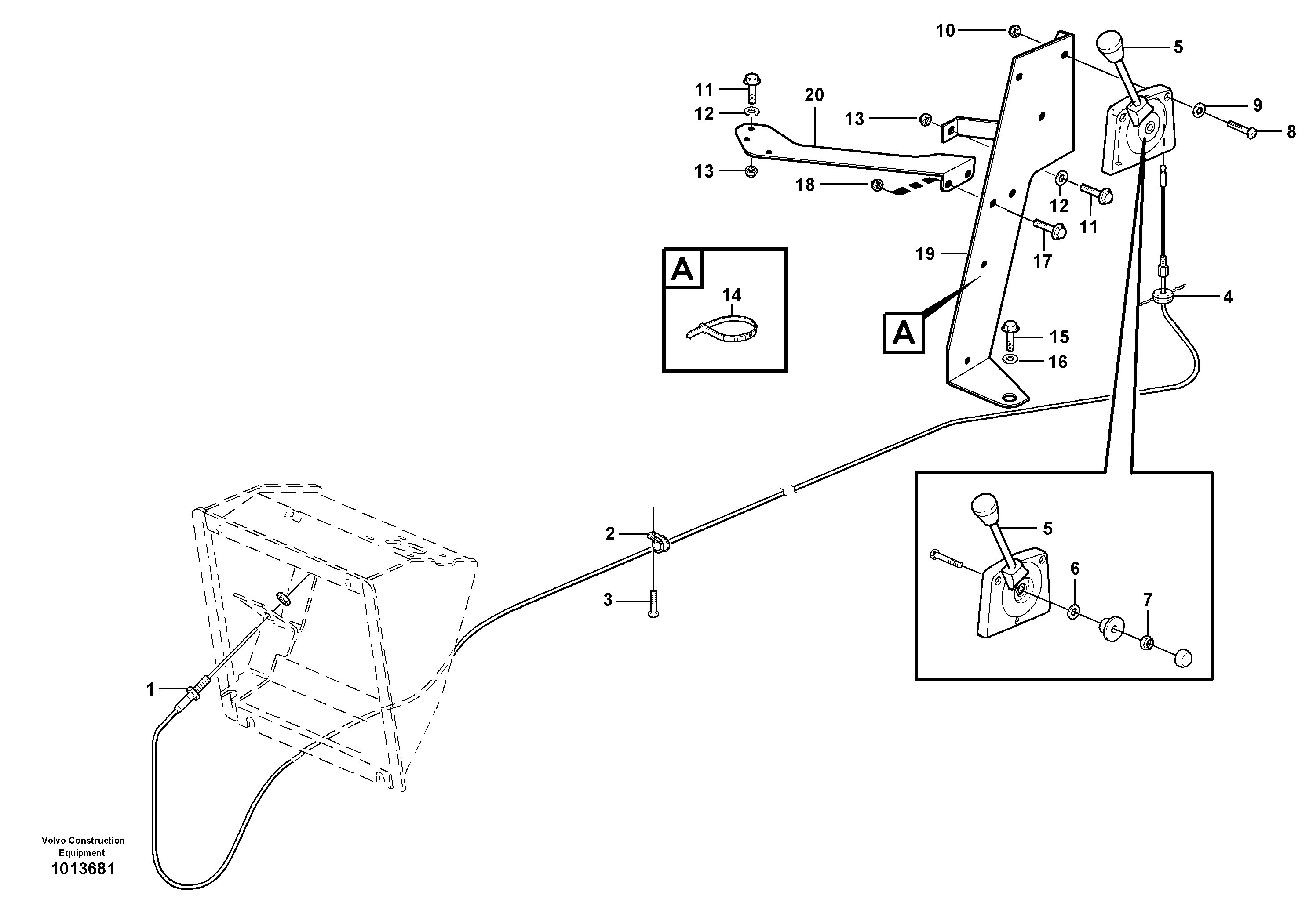 Hand throttle — volvo parts diagram