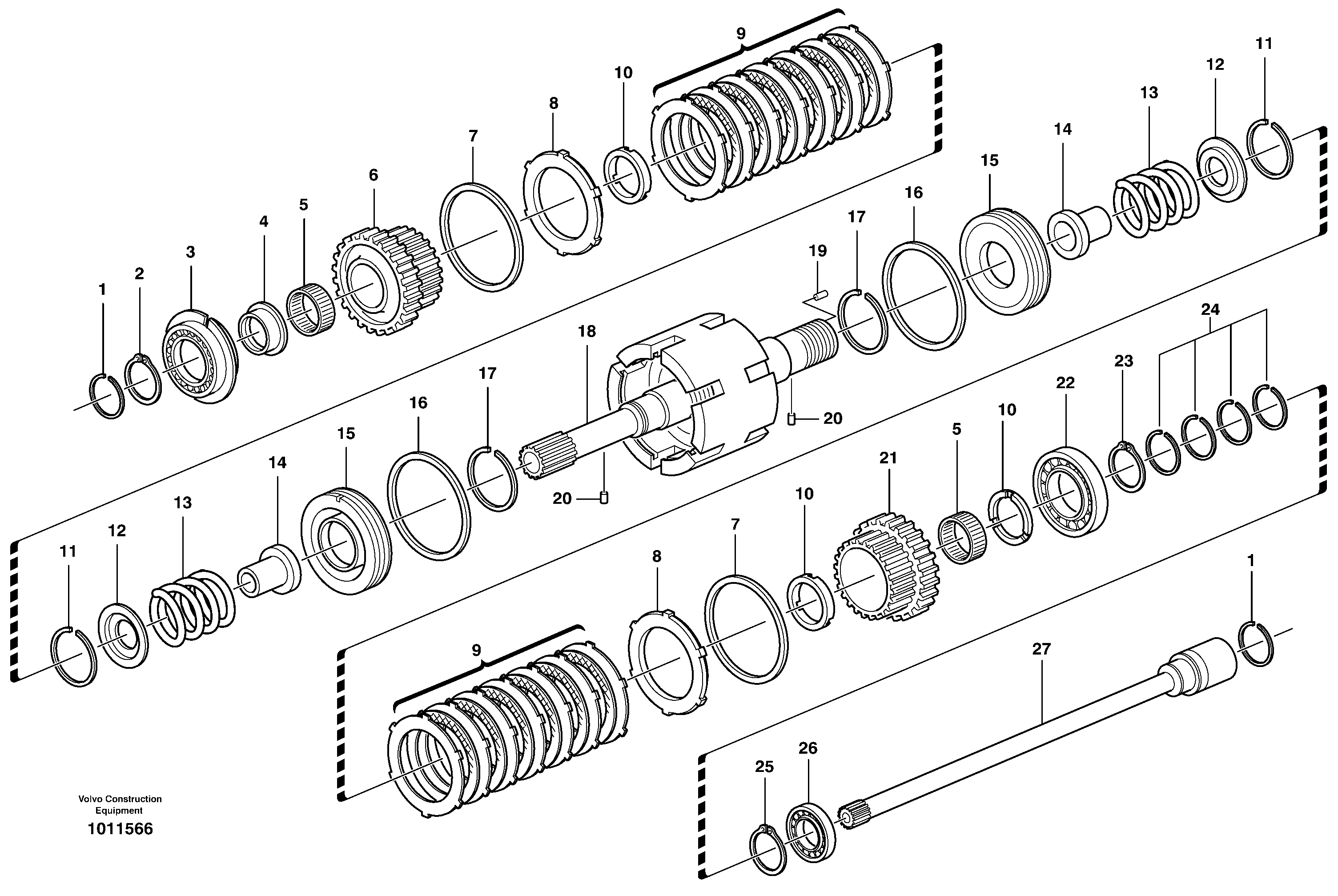 Clutch shaft forward/reverse  11891255 — volvo parts diagram