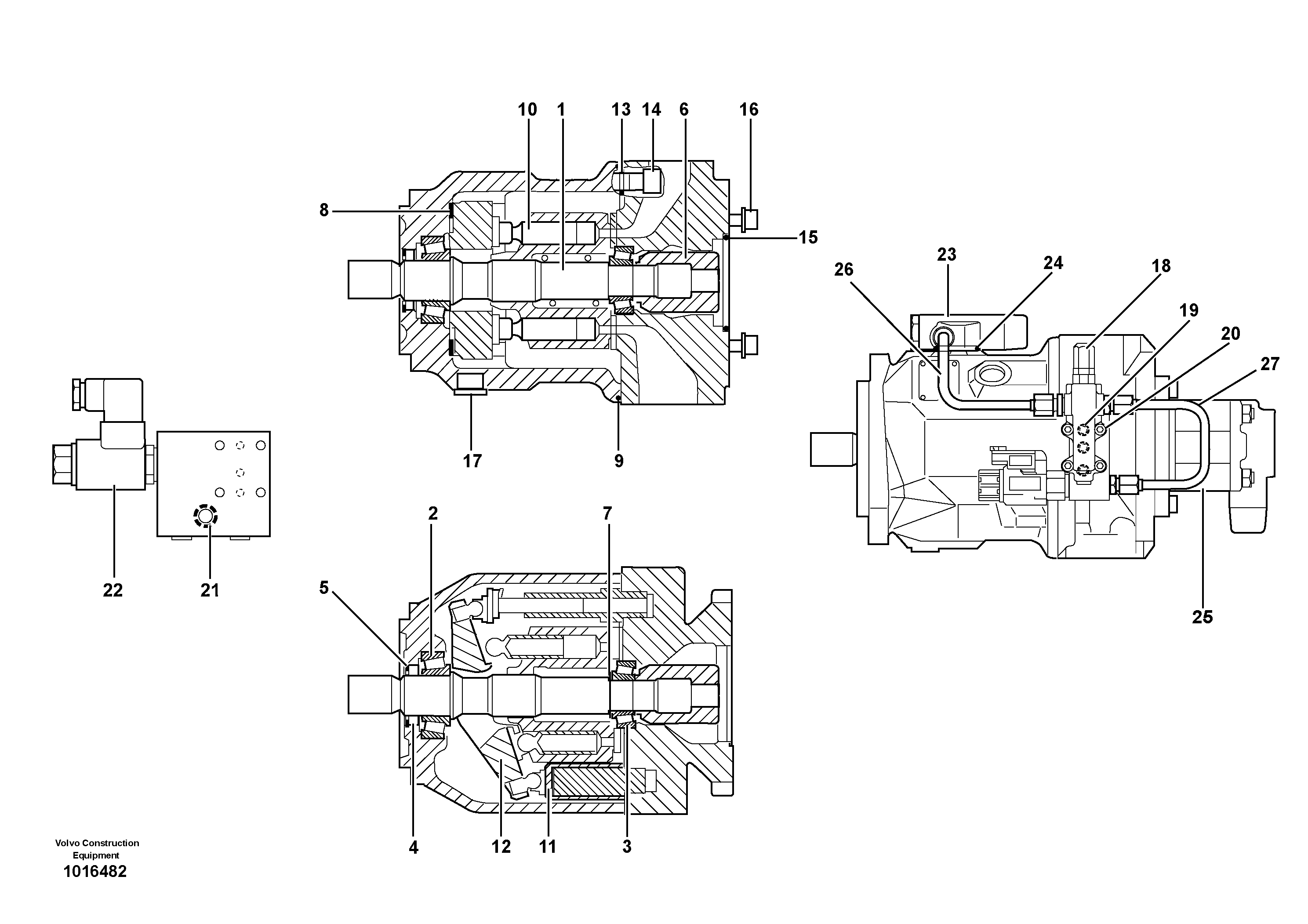 Hydraulic pump  SER NO 10658-, INCL10656 — volvo parts diagram