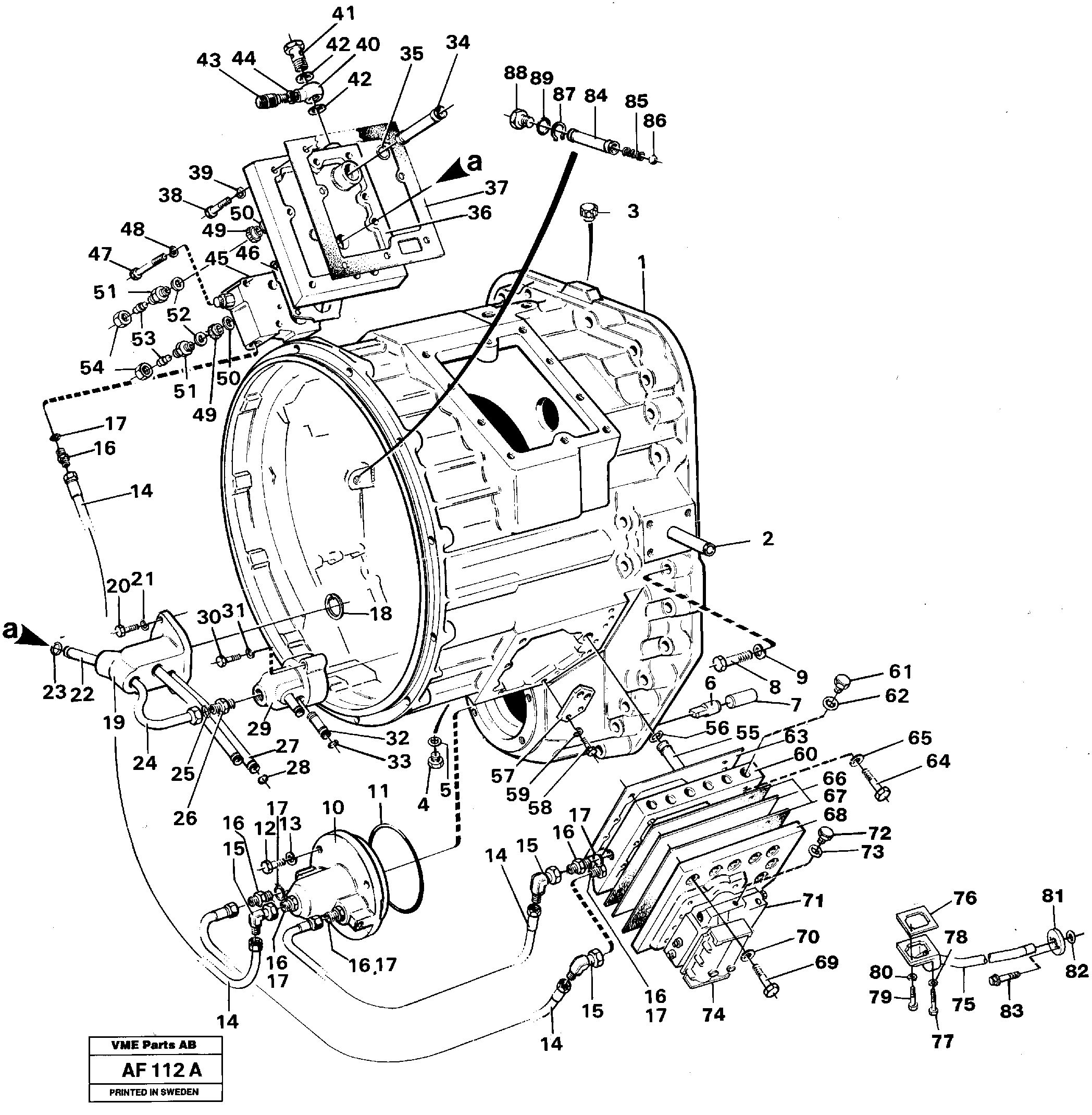 Converter housing with fitting parts — volvo parts diagram