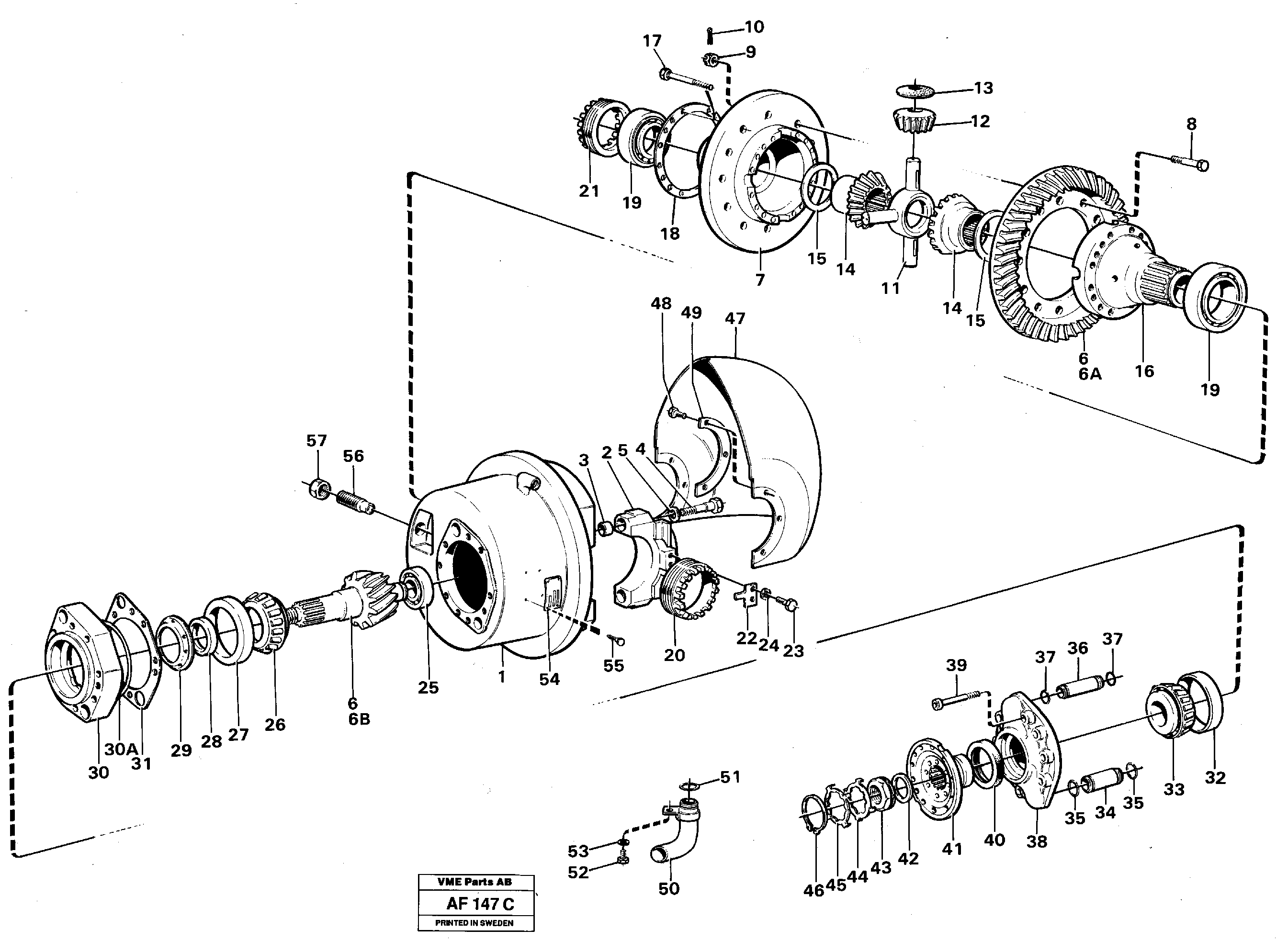 Final drive, front  AH70N — volvo parts diagram