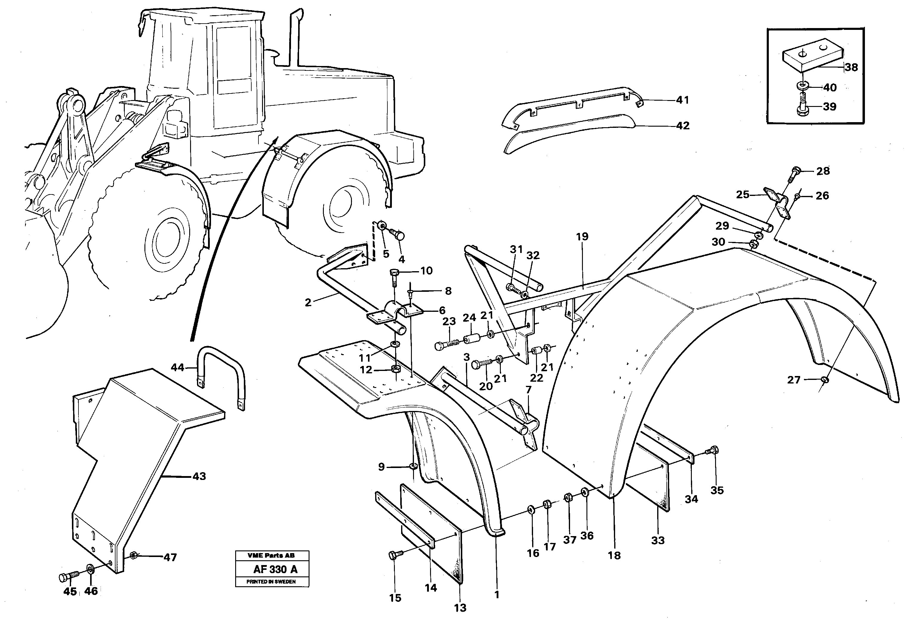 Extended fender.  92031, 92036 SER NO 1234 - / SER NO 60097 - USA — volvo parts diagram