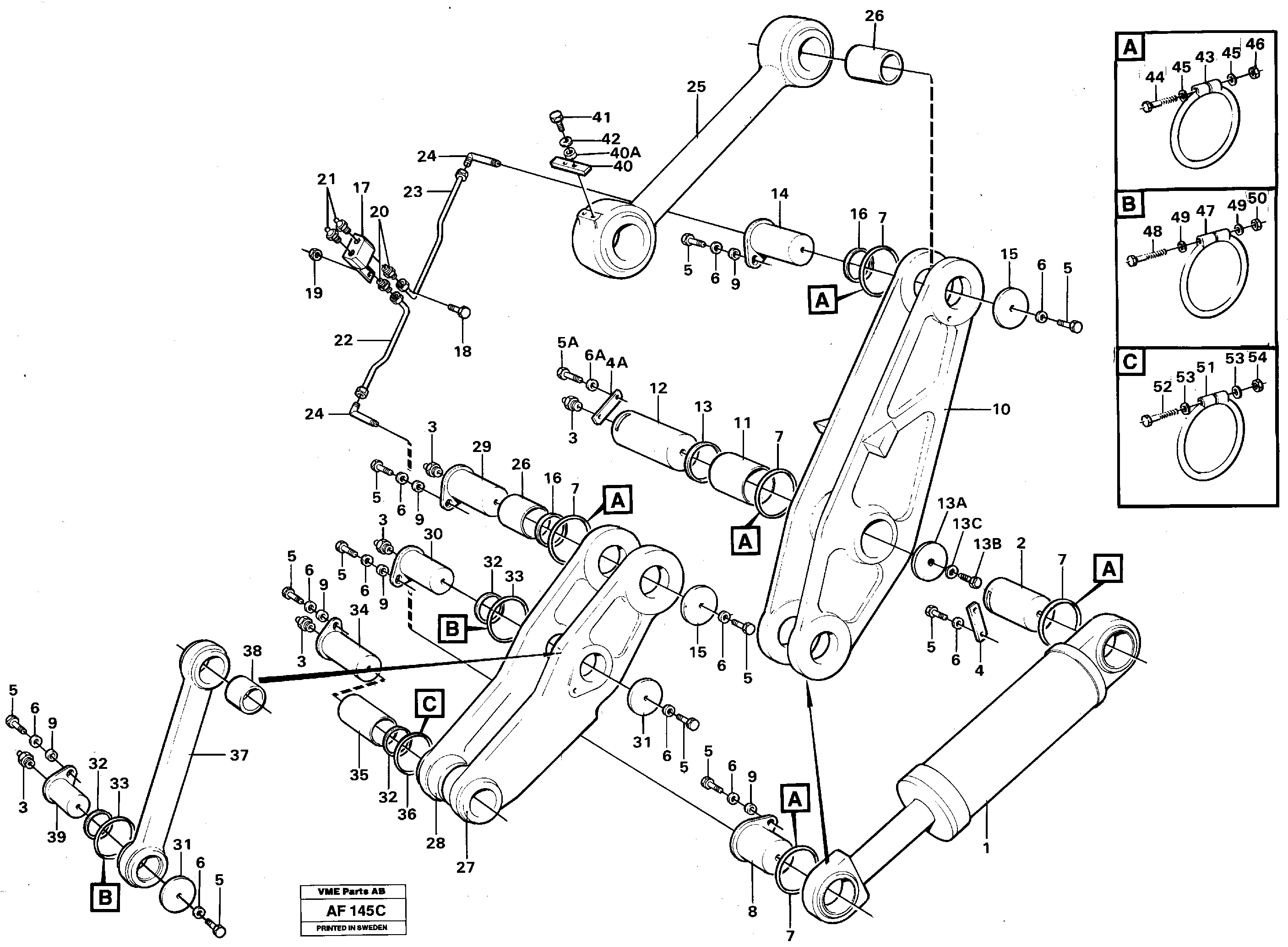 Linkage.  SER NO - 1205 / SER NO - 60590 USA, AGGR NO - 388 — volvo parts diagram