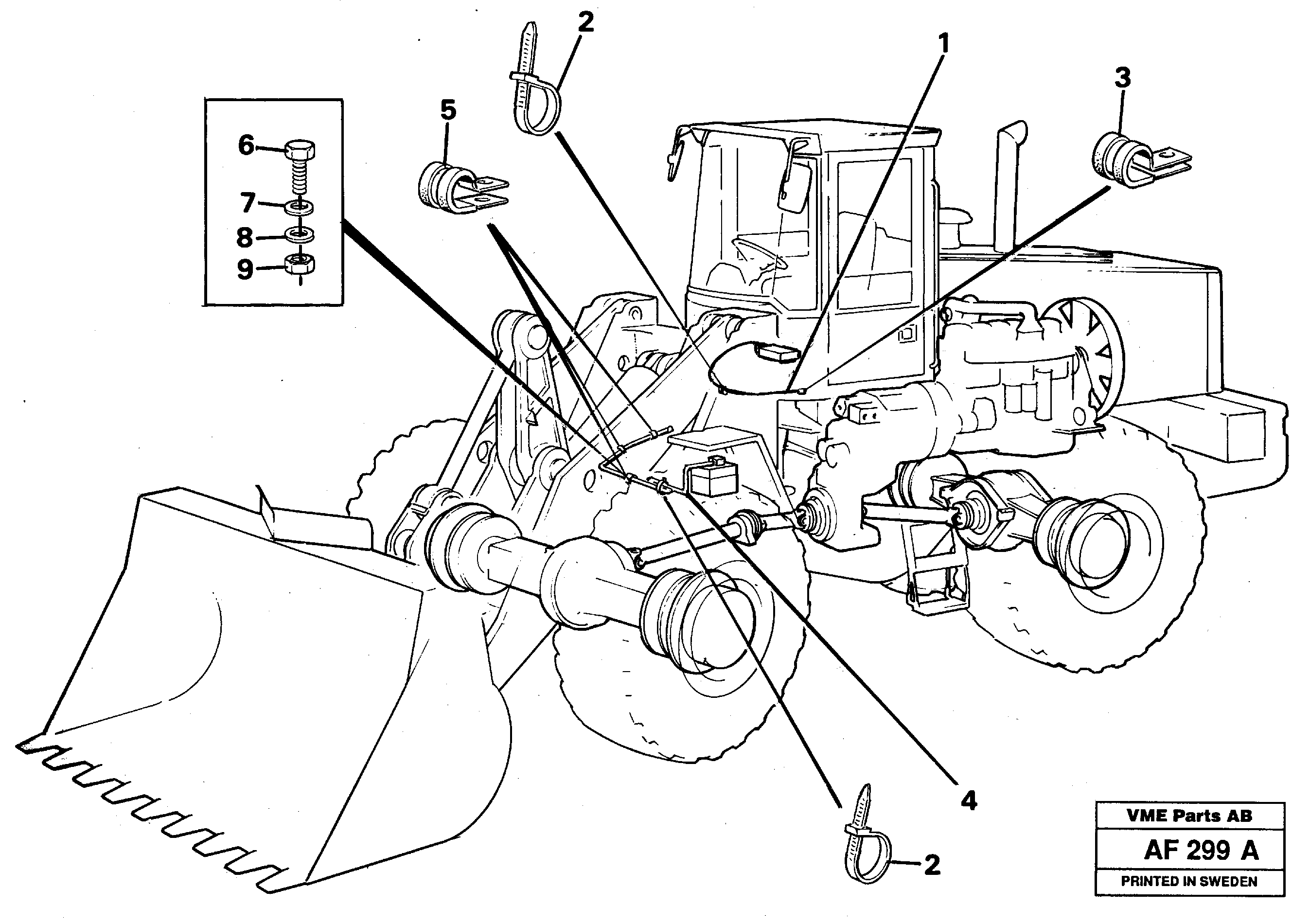 Cable harness for attachment bracket.  91718,  94657,  94658,  94659 — volvo parts diagram