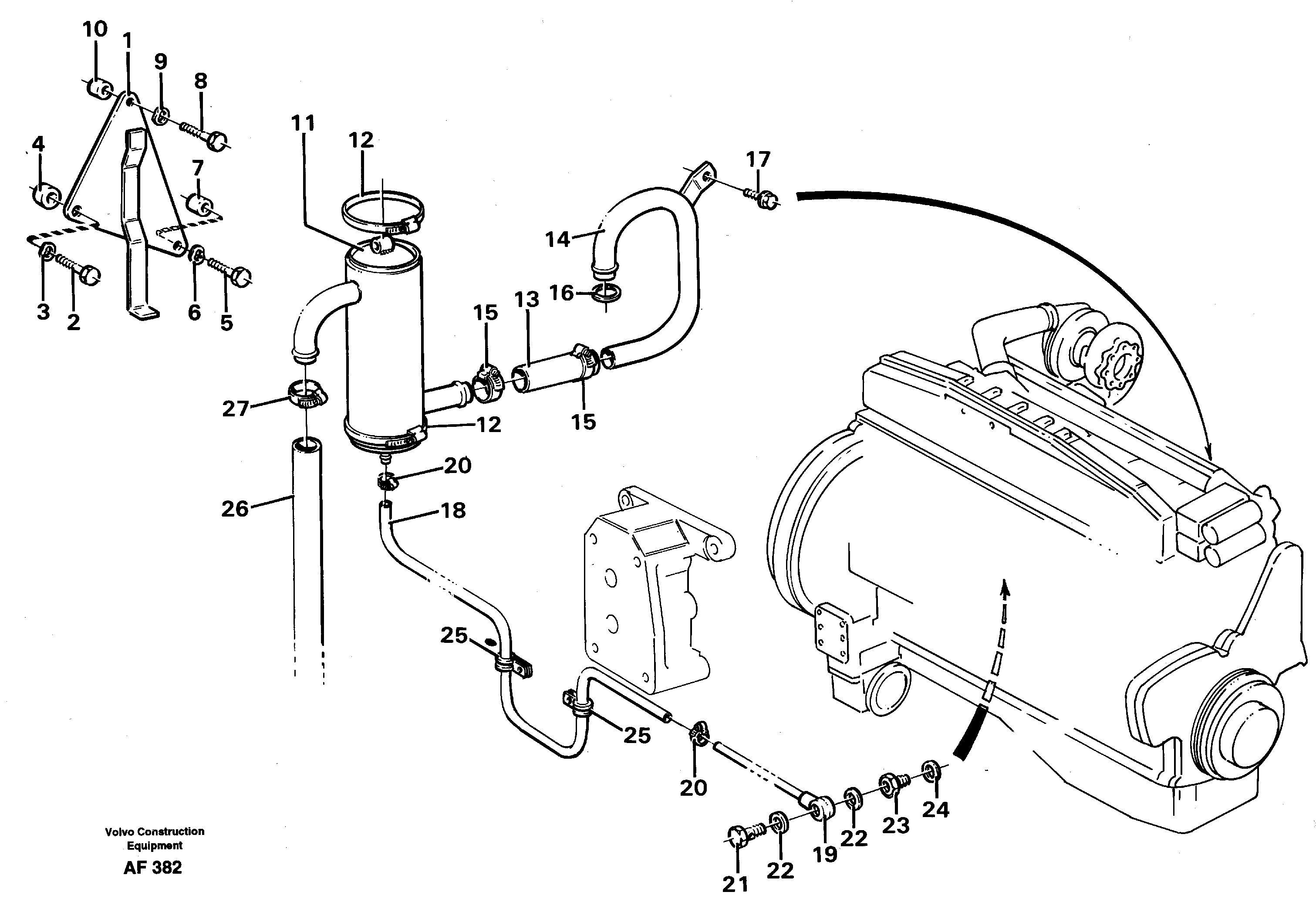 Crankcase ventilation.  TD 103 KCE — volvo parts diagram