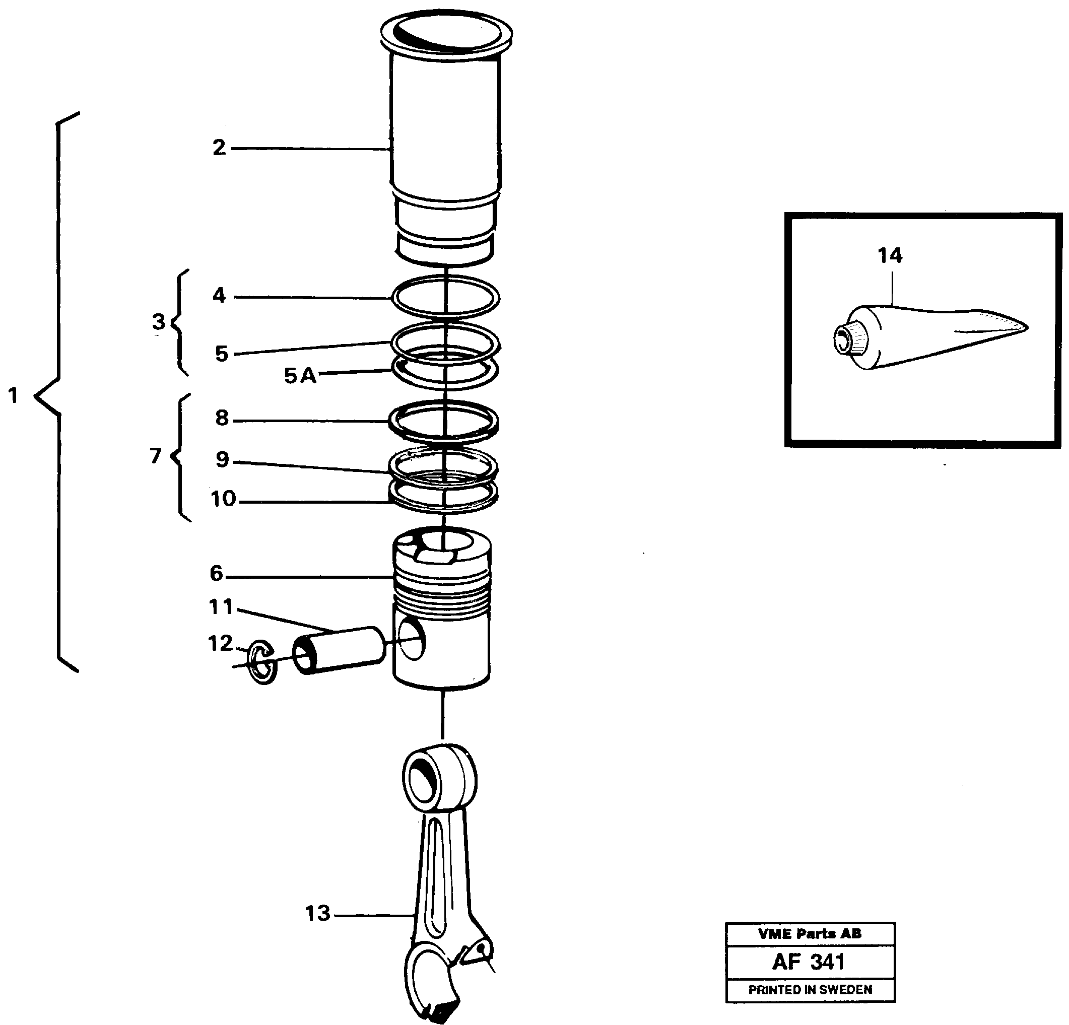 Cylinder liner — volvo parts diagram