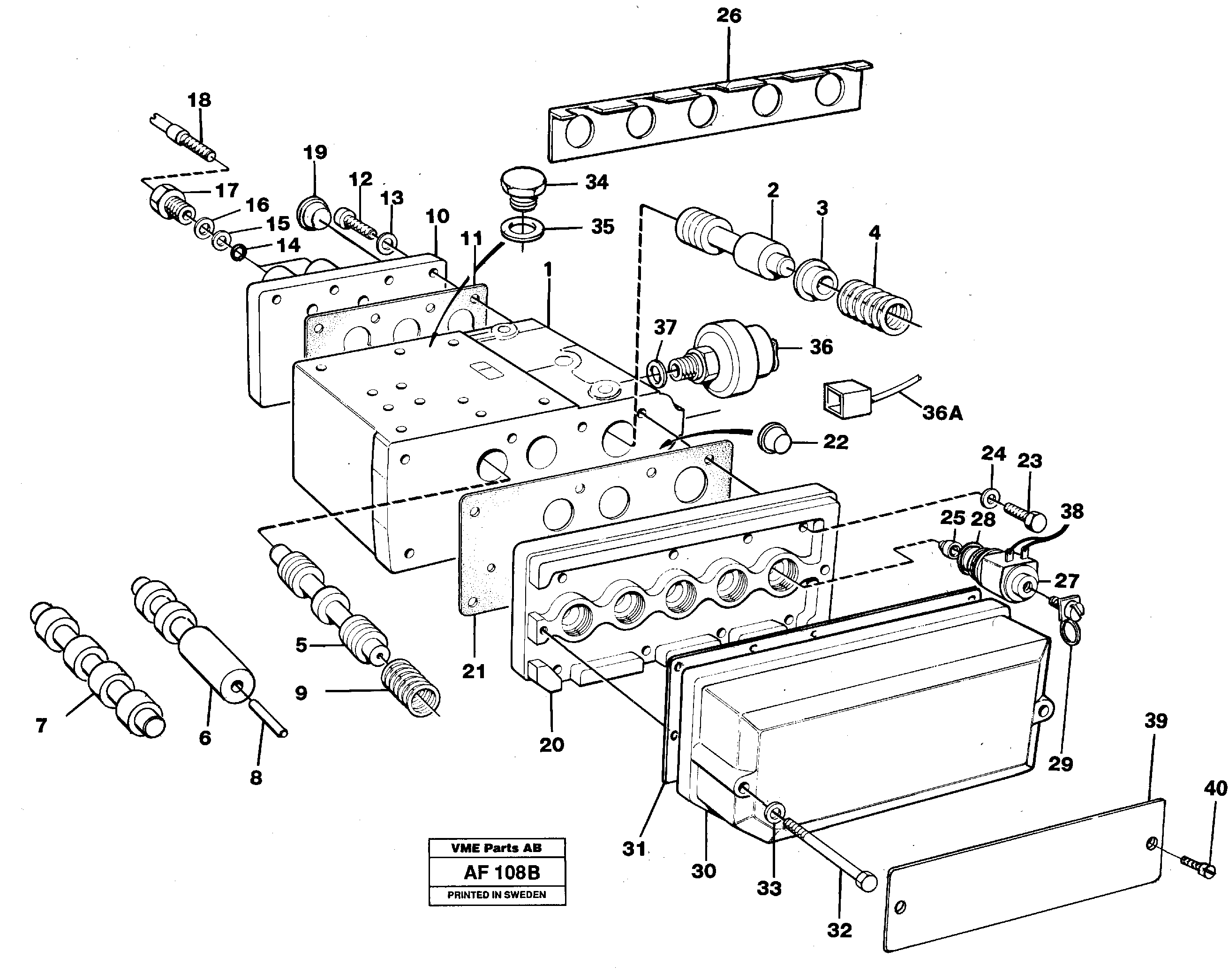 Gear changing unit — volvo parts diagram