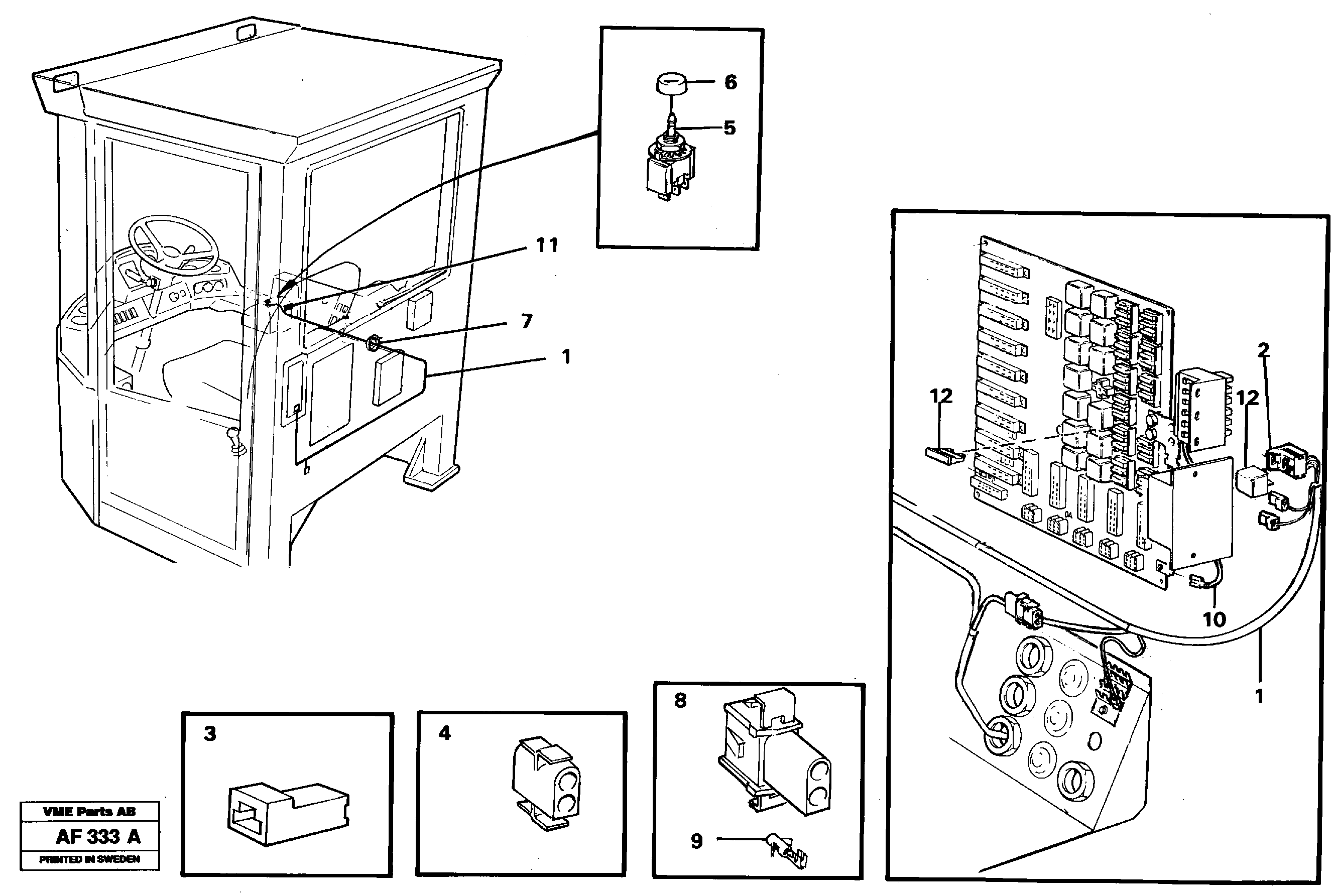 Cable harness for loud tone horn.  92033 — volvo parts diagram