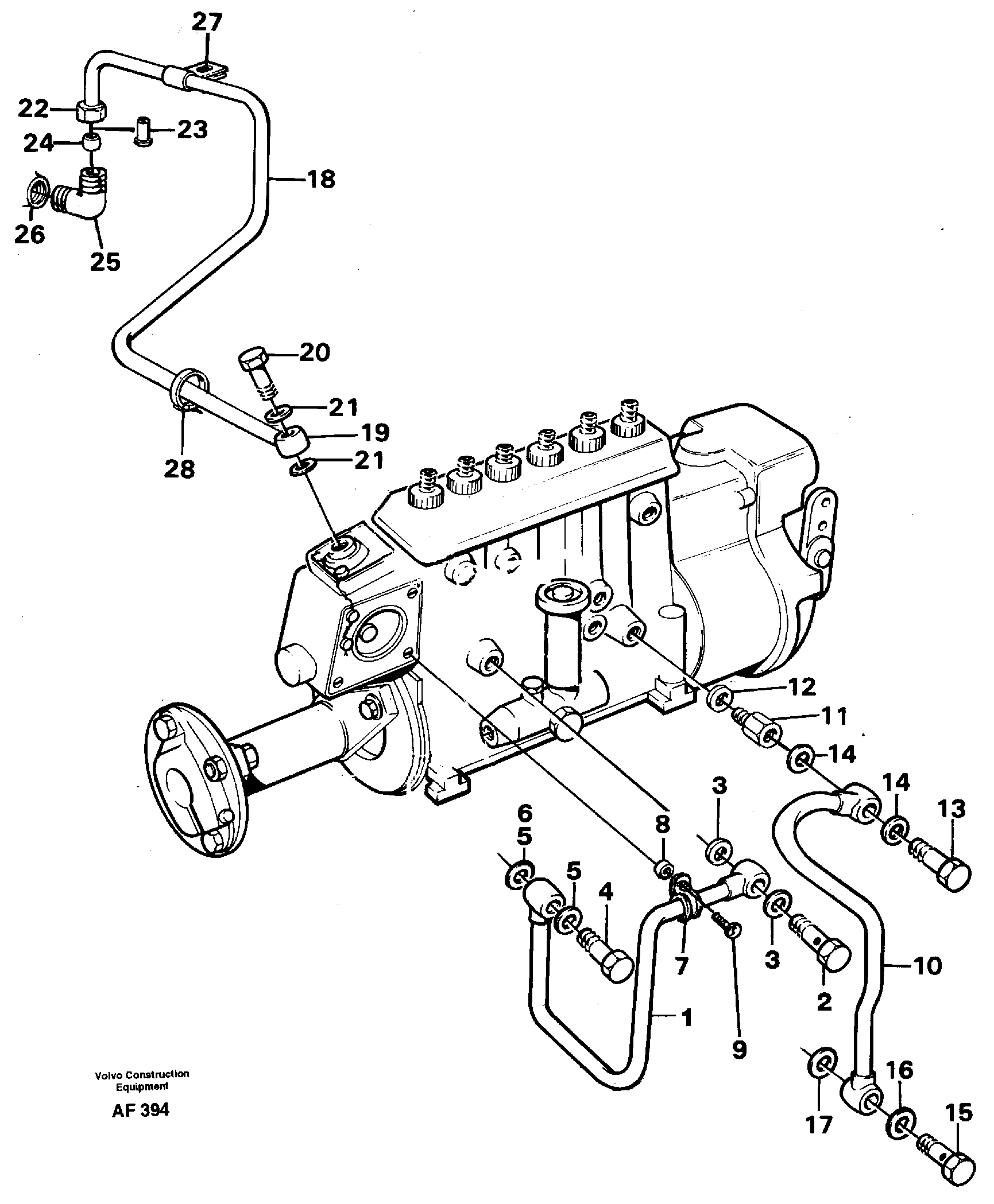 Fuel system, oil pipe — volvo parts diagram