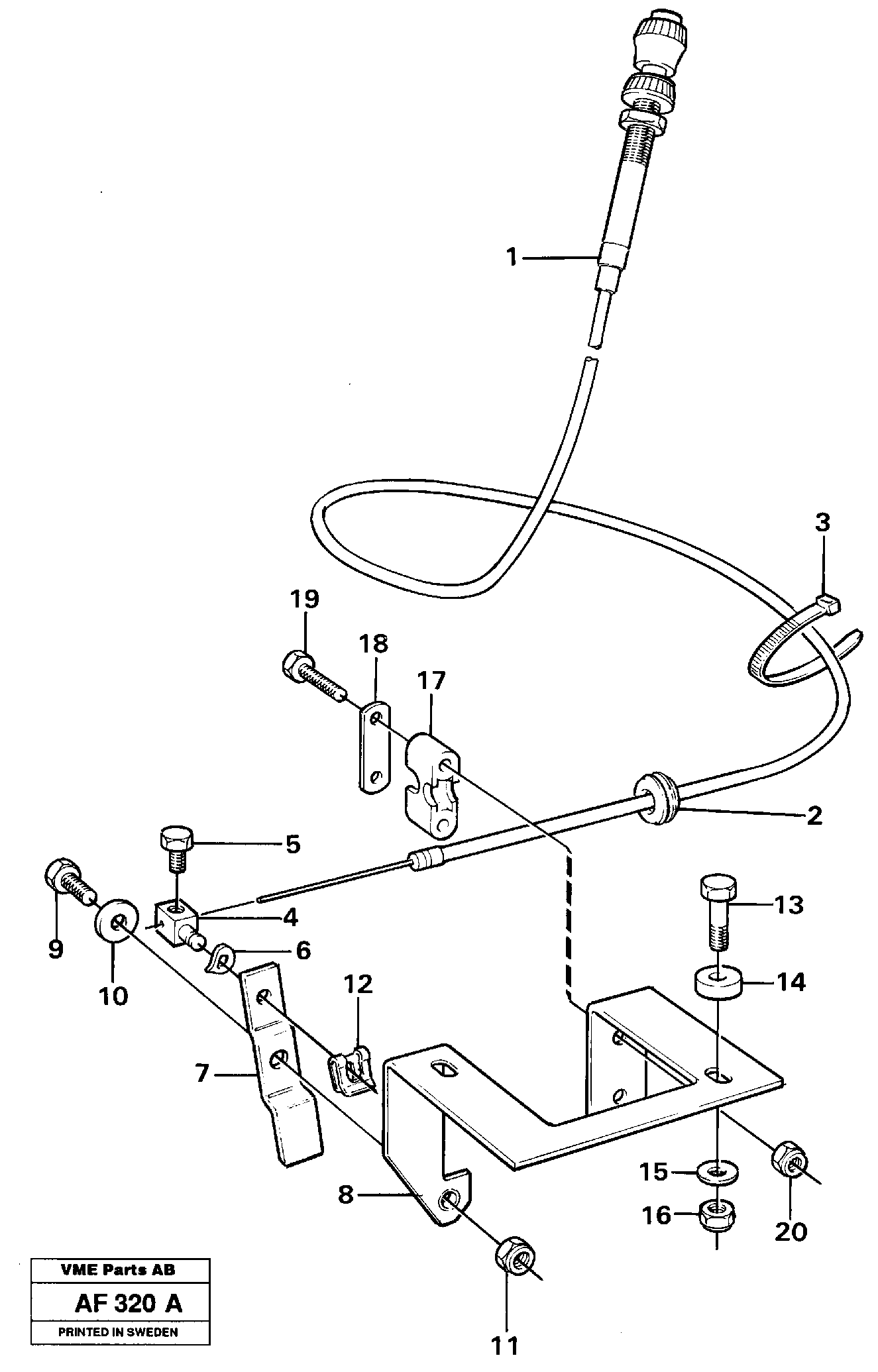 Hand throttle control. 91886 — volvo parts diagram