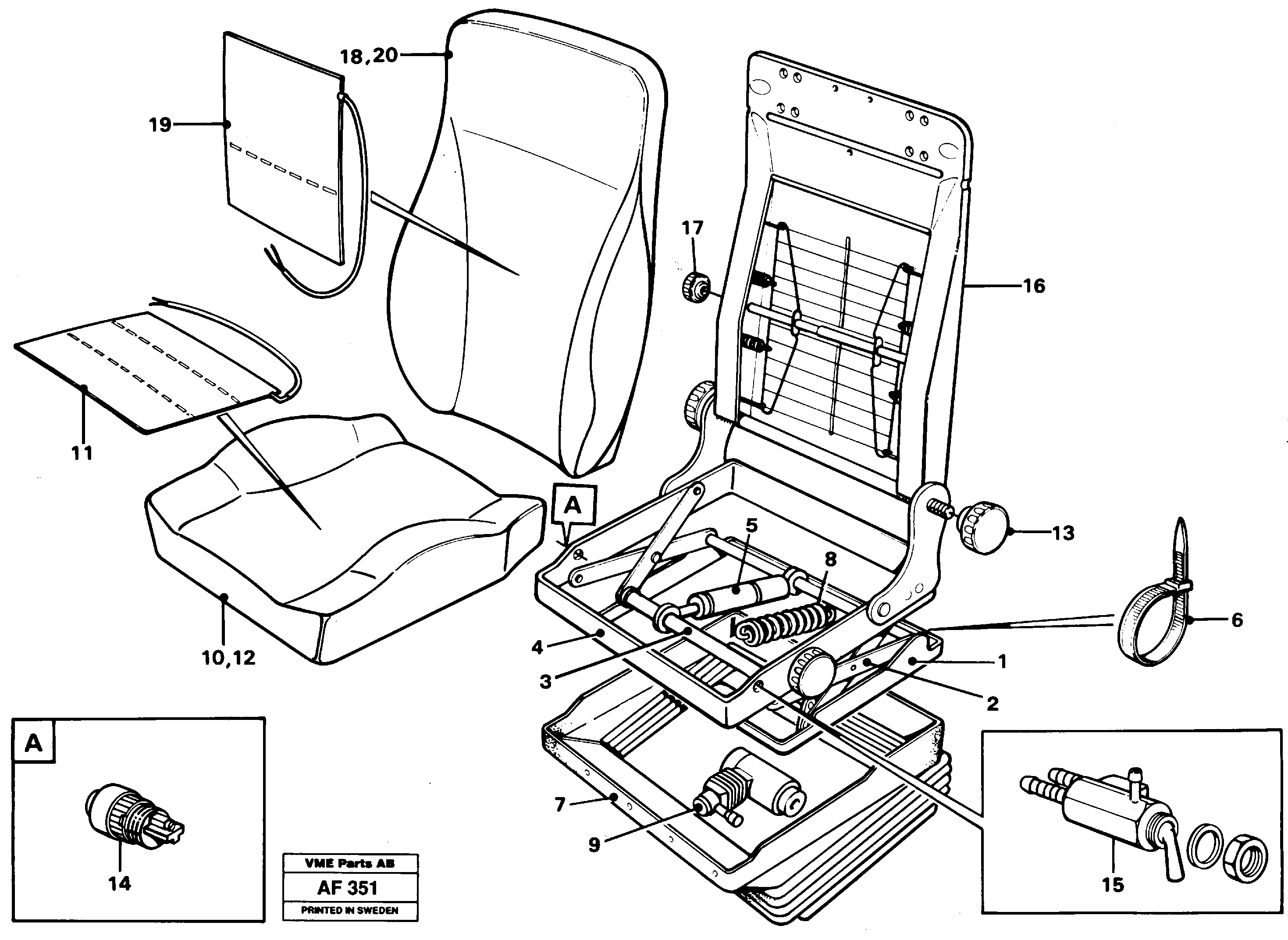 Driver's seat.  92379,   92380 — volvo parts diagram