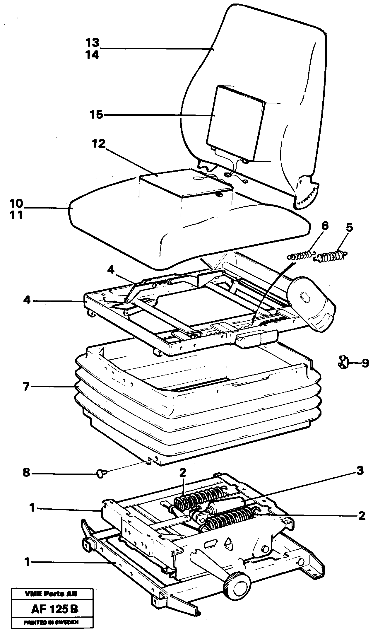 Operator's seat — volvo parts diagram