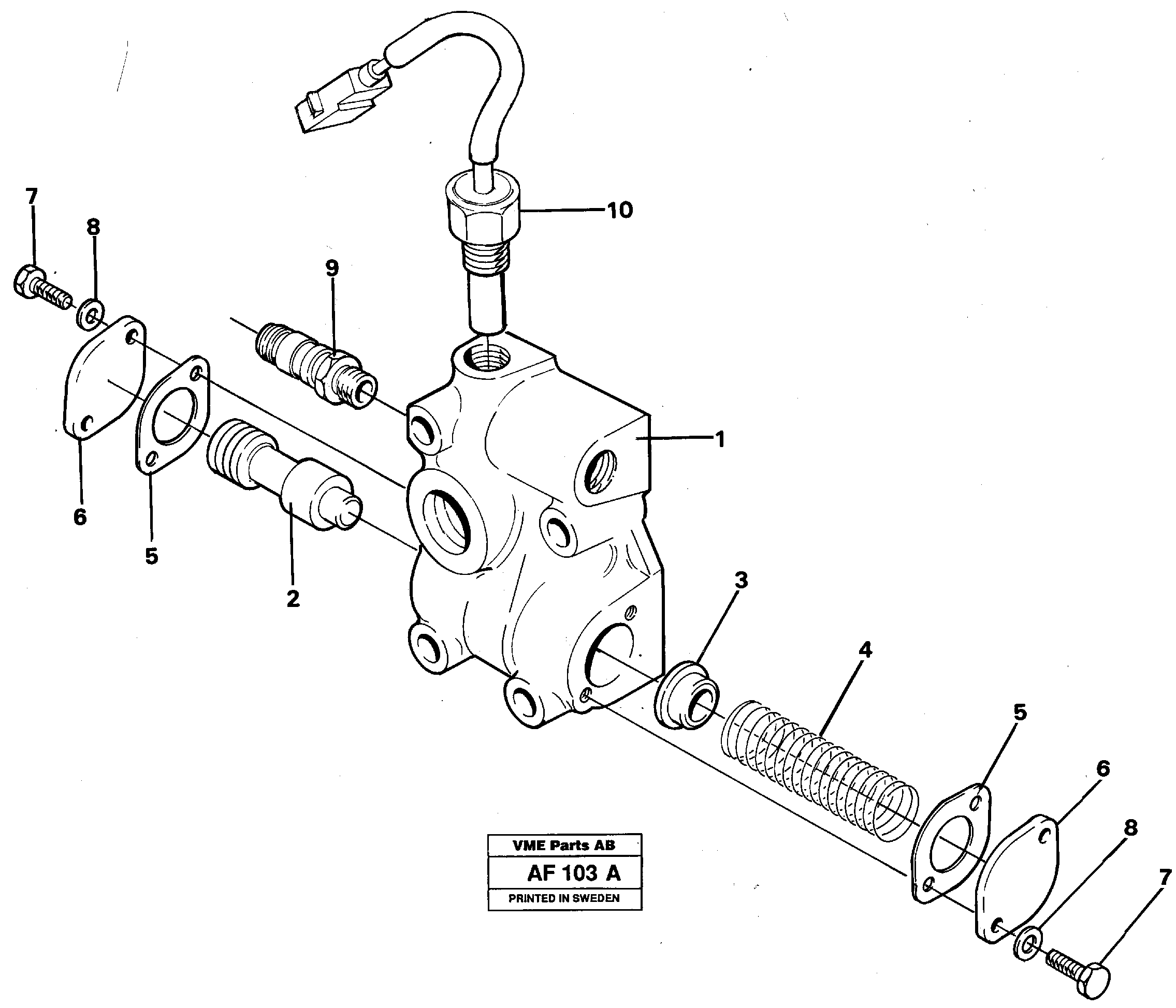 Lubricating oil valve — volvo parts diagram
