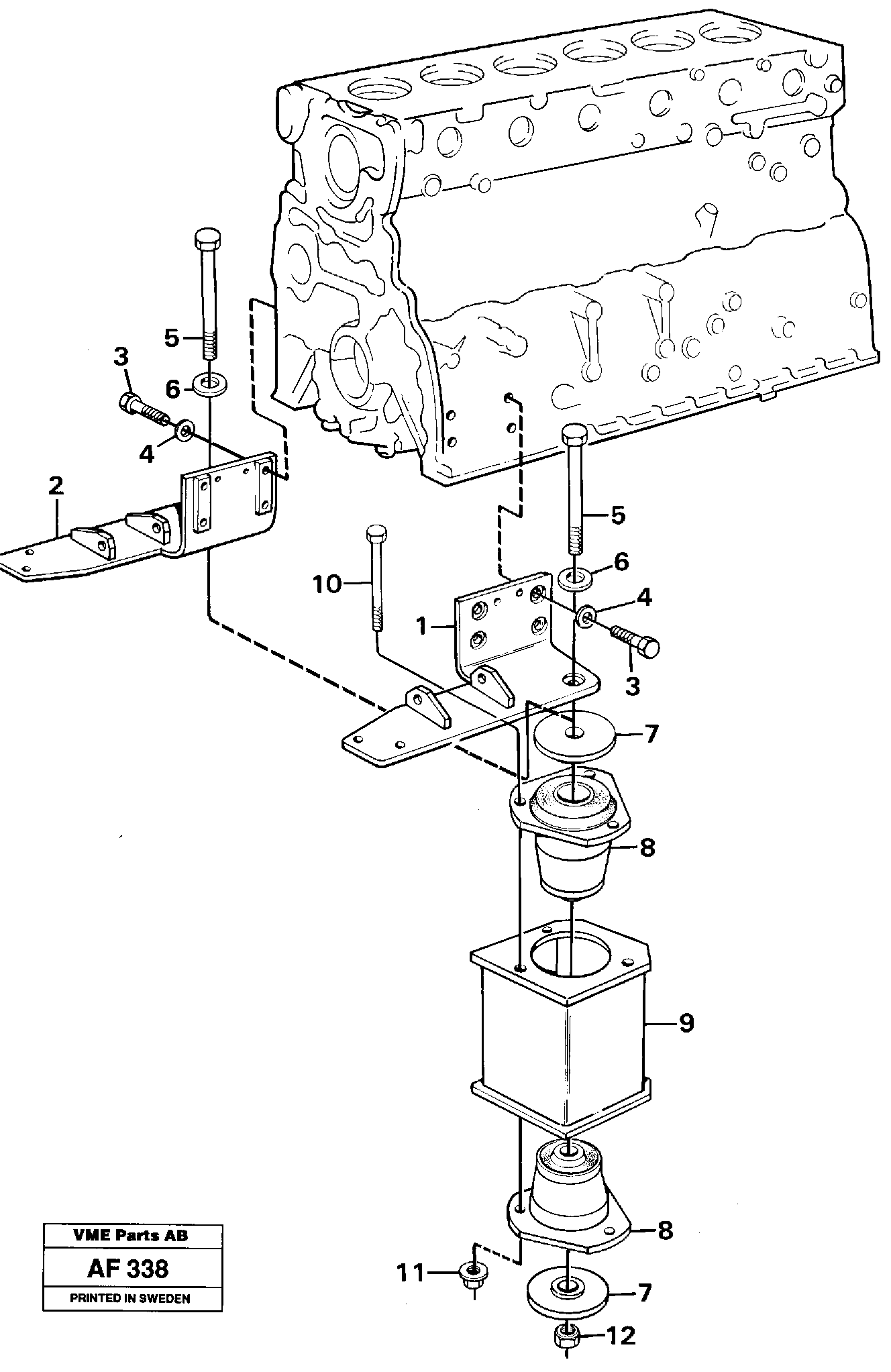 Engine suspension.  SER NO 1668 - / SER NO 60278 - USA — volvo parts diagram