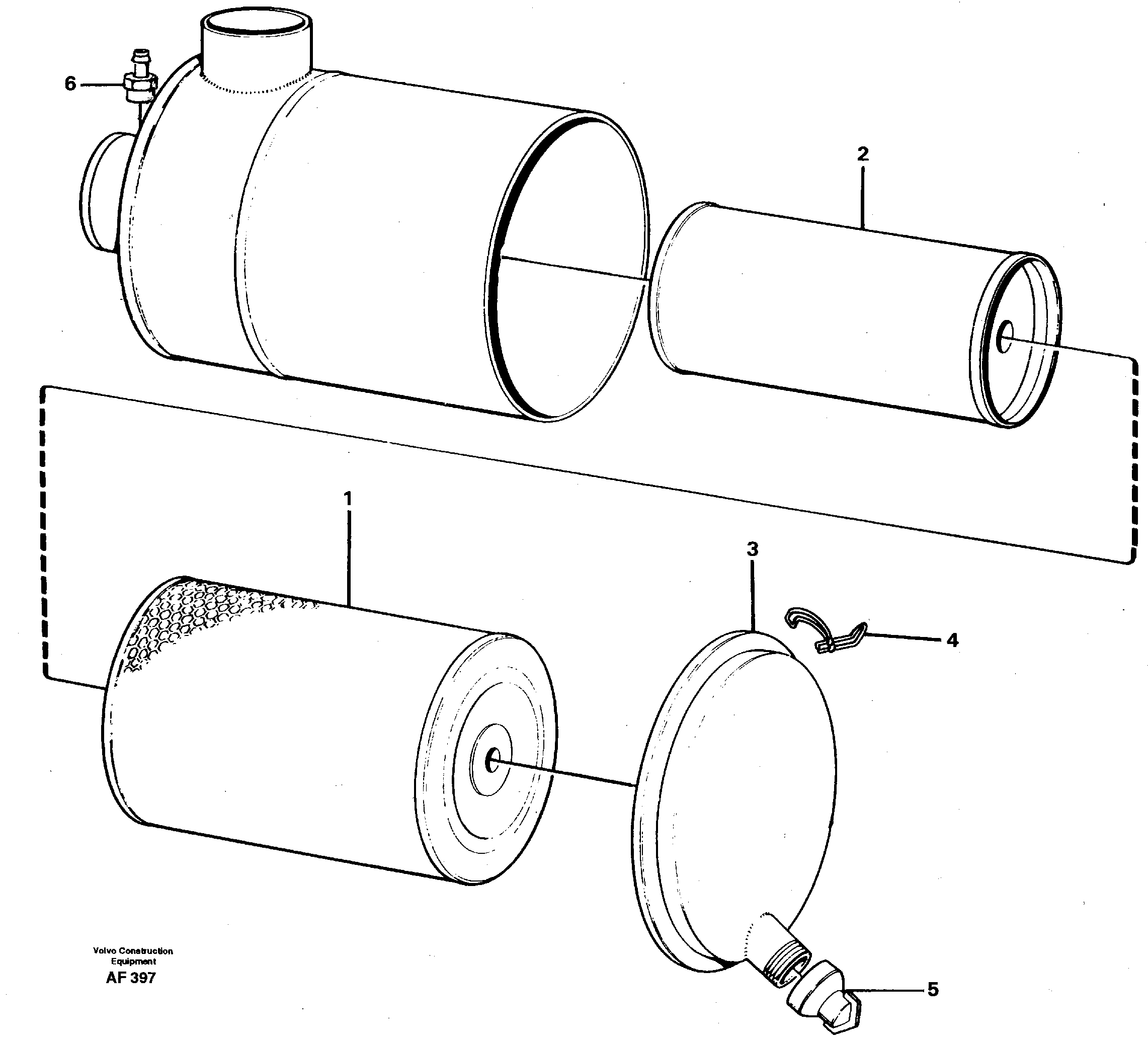 Air filter.  TD 103 KCE — volvo parts diagram