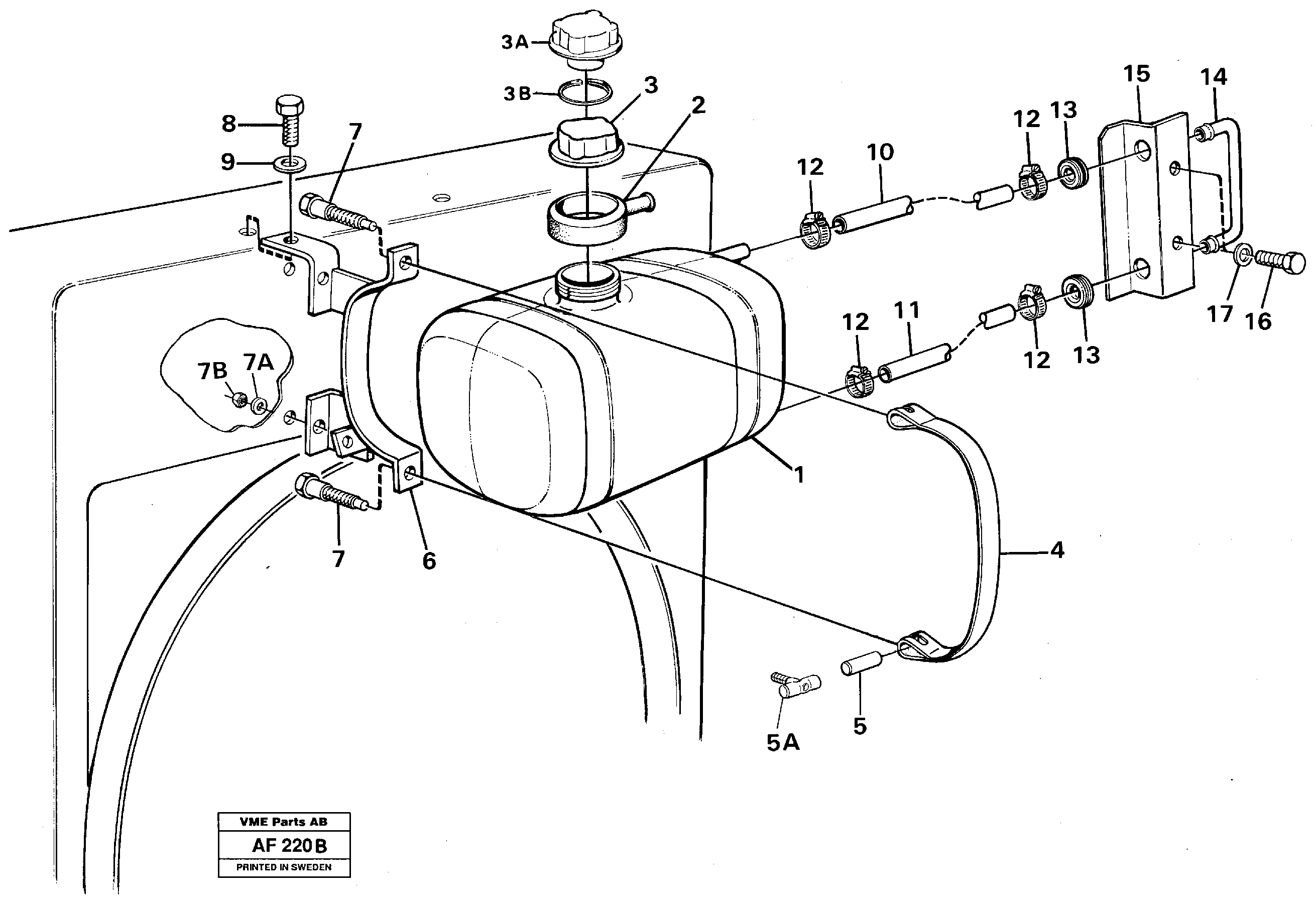 Expansion tank with bracket — volvo parts diagram