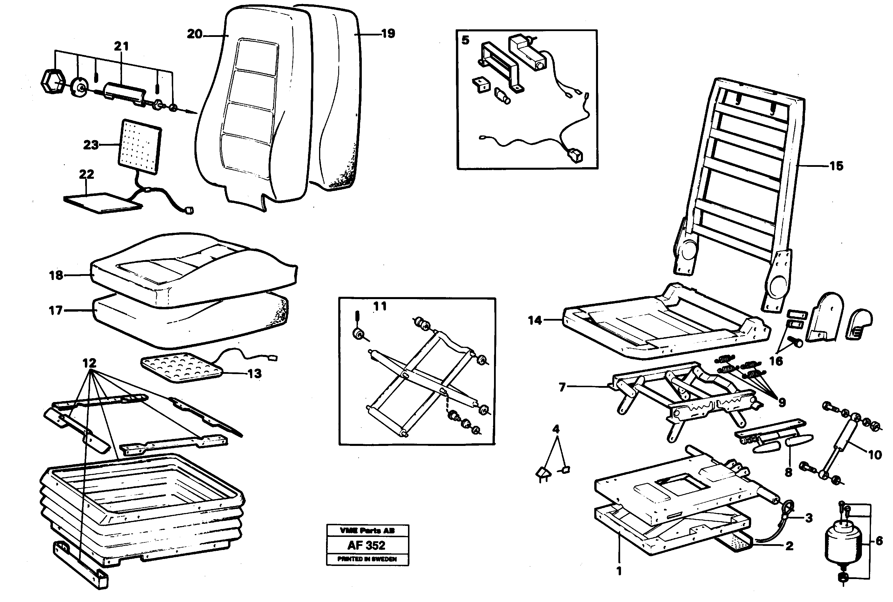 Driver's seat.  92382 — volvo parts diagram