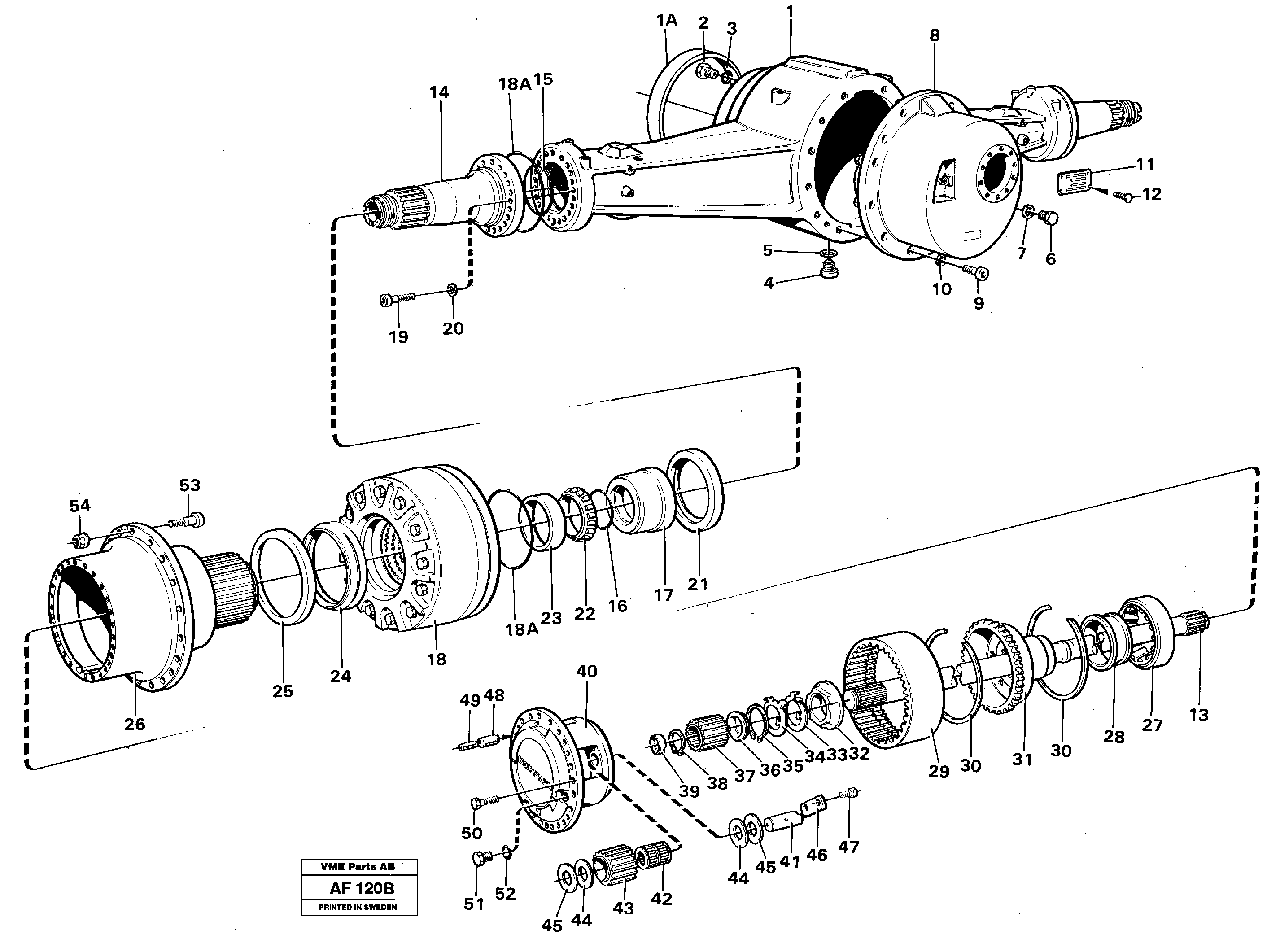 Planet shaft, rear  AH65A — volvo parts diagram