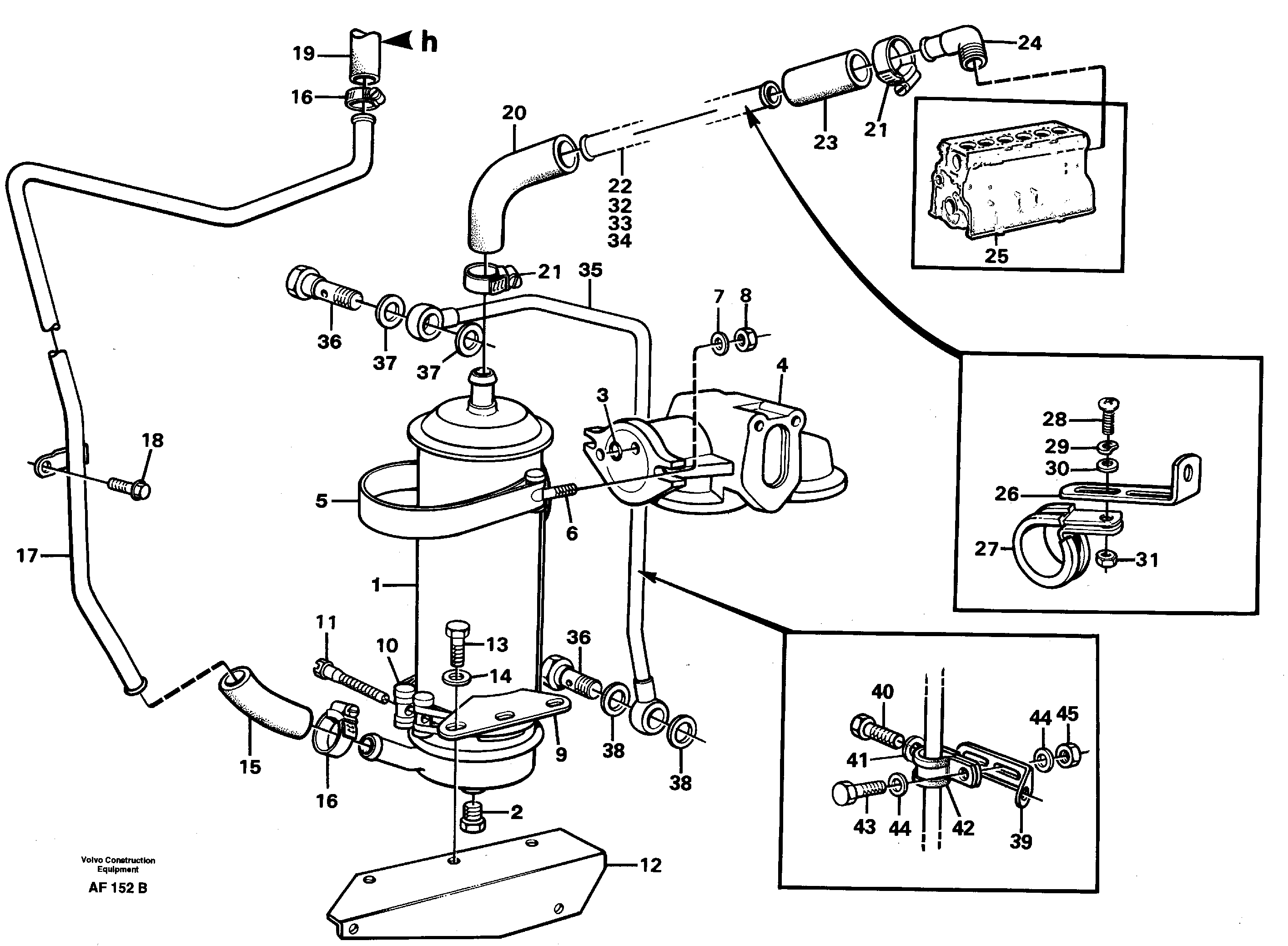 Oil cooler with hoses — volvo parts diagram