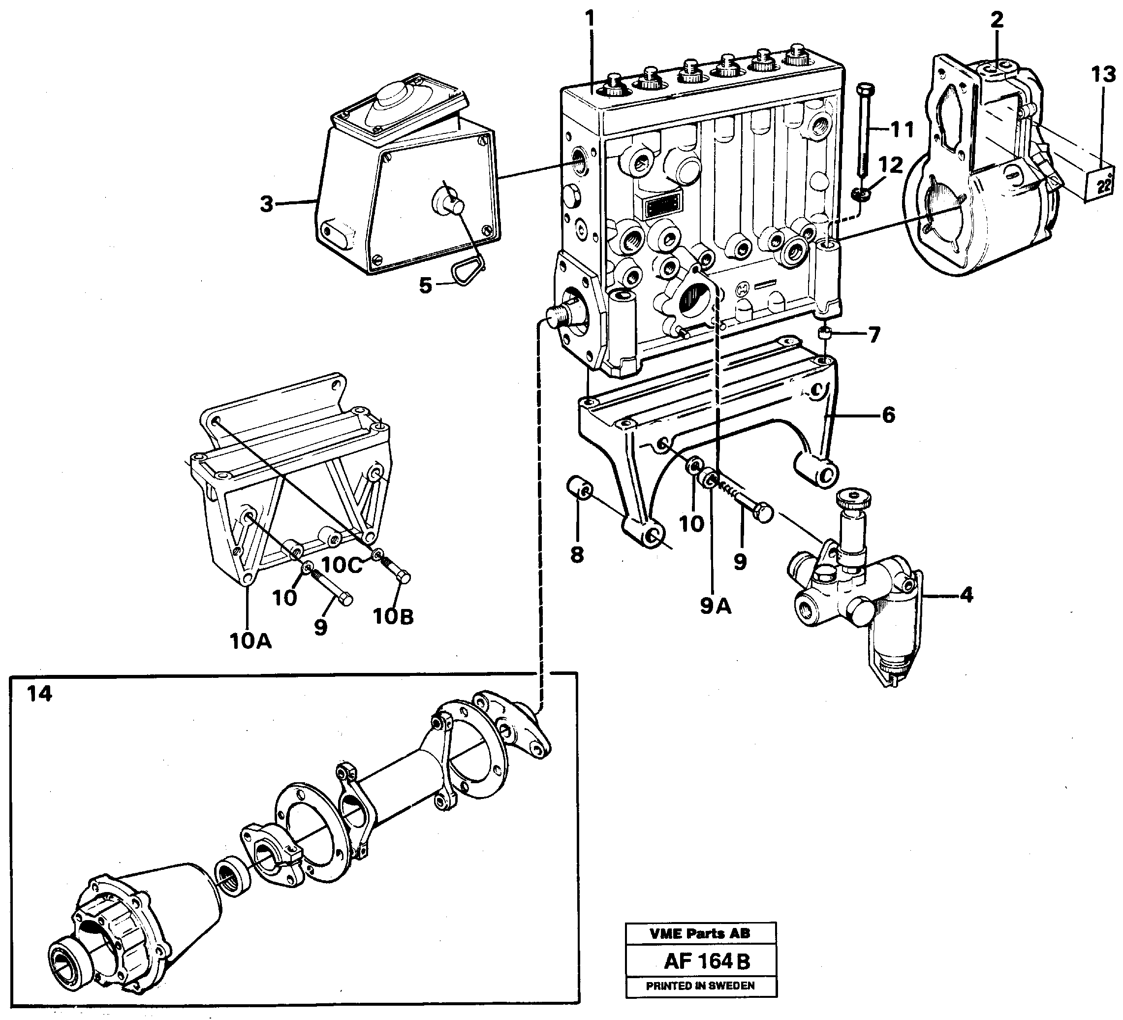 Injection pump with drive — volvo parts diagram