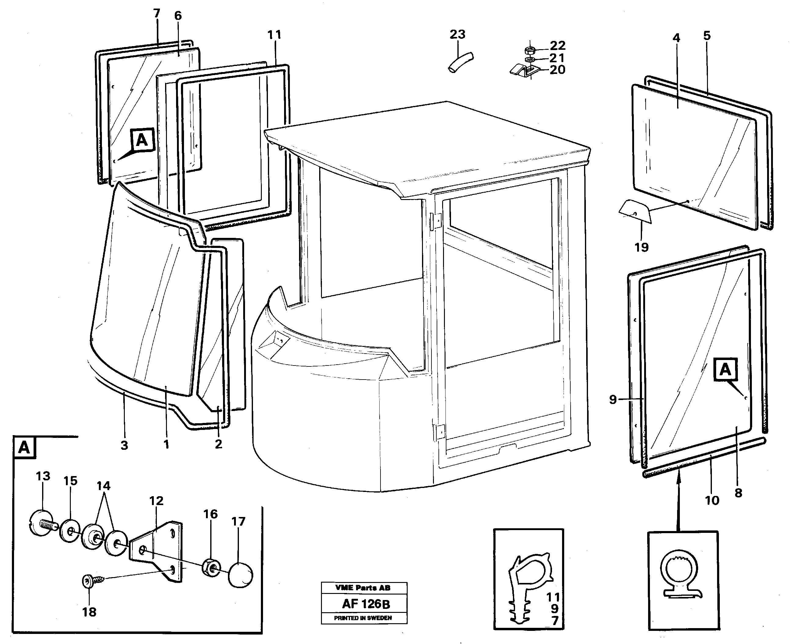 Glass panes — volvo parts diagram