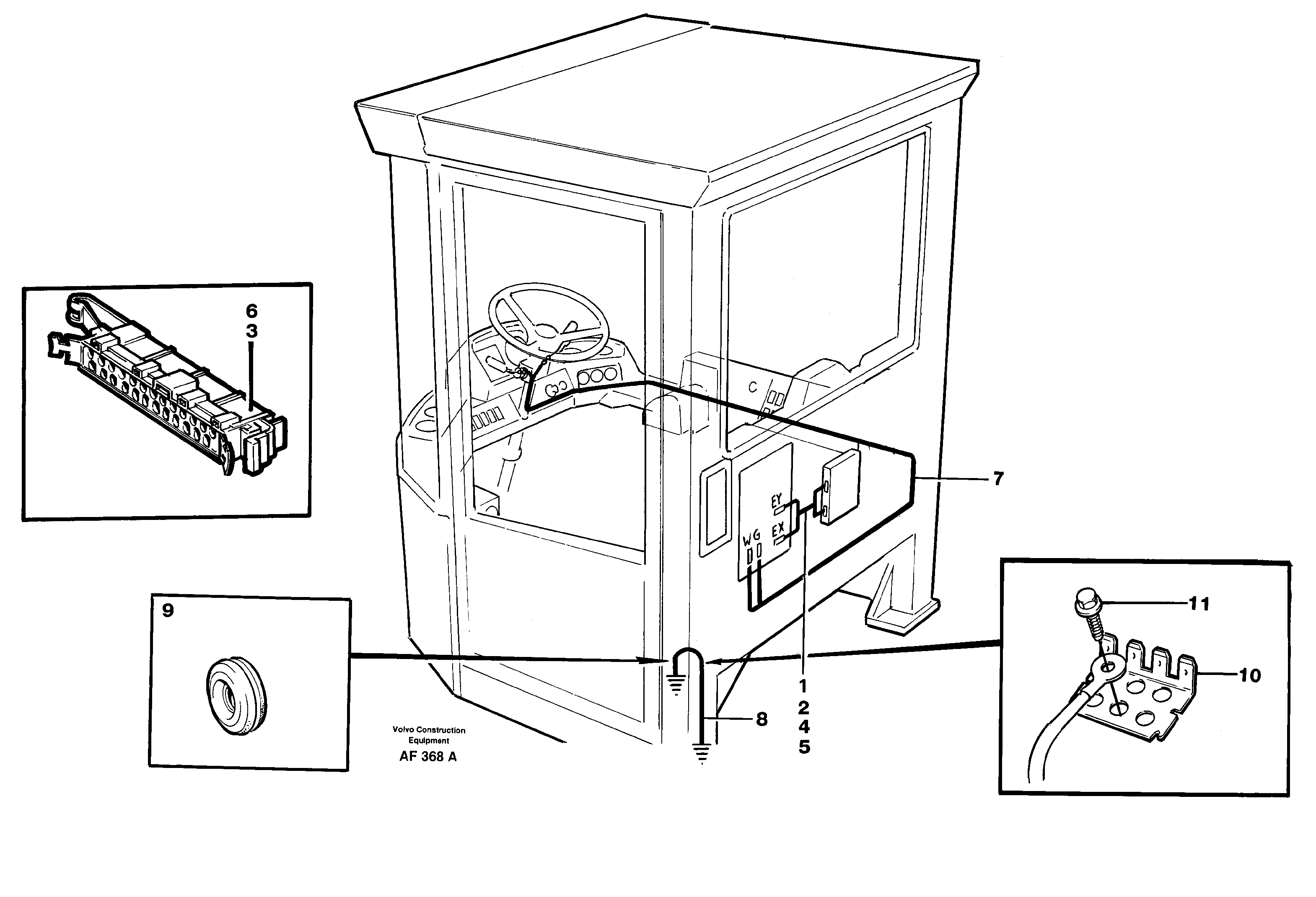 Cable harnesses, cab — volvo parts diagram