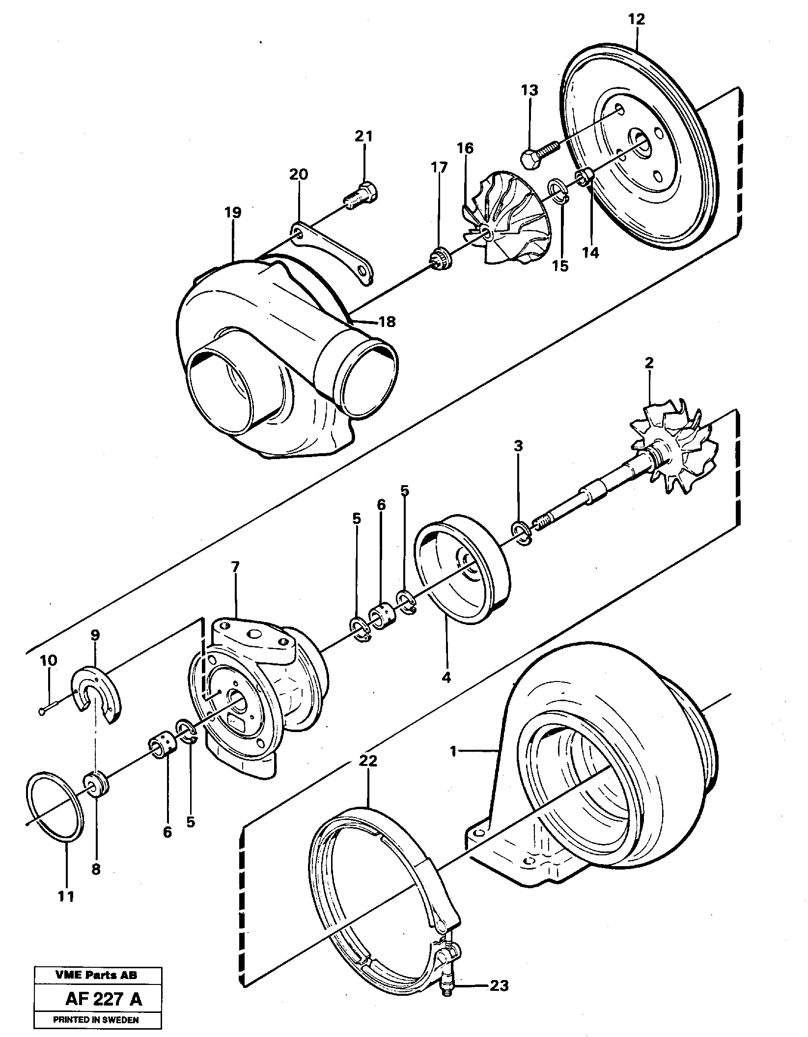 Turbo-compressor.  TD 102 GC / KCE — volvo parts diagram