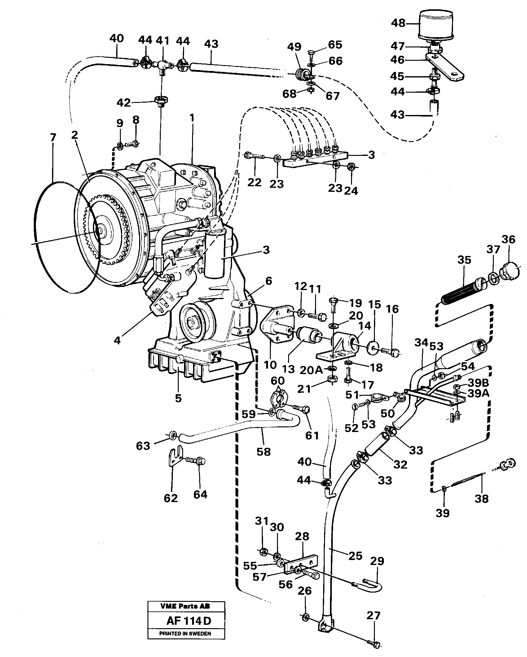 Hydraulic transmission with fitting parts — volvo parts diagram