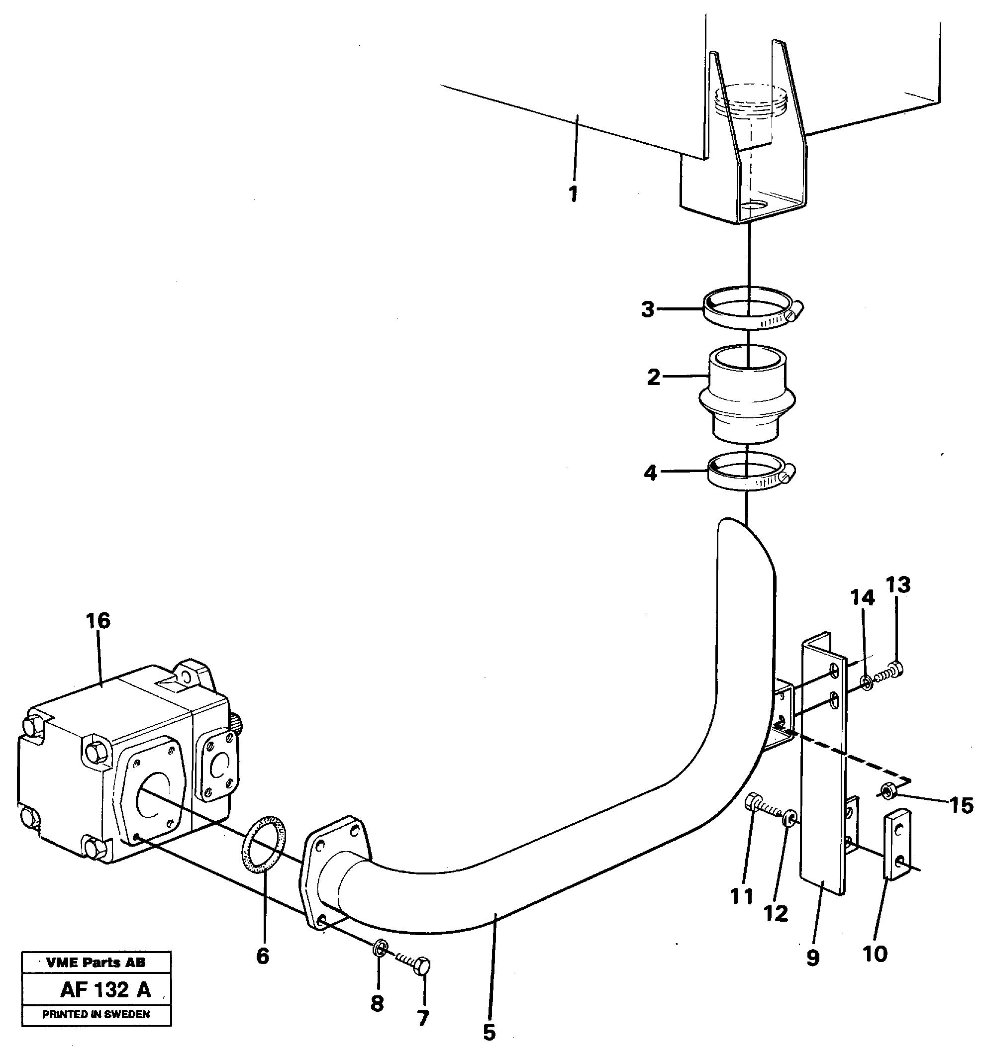 Hydraulic system, suction line — volvo parts diagram