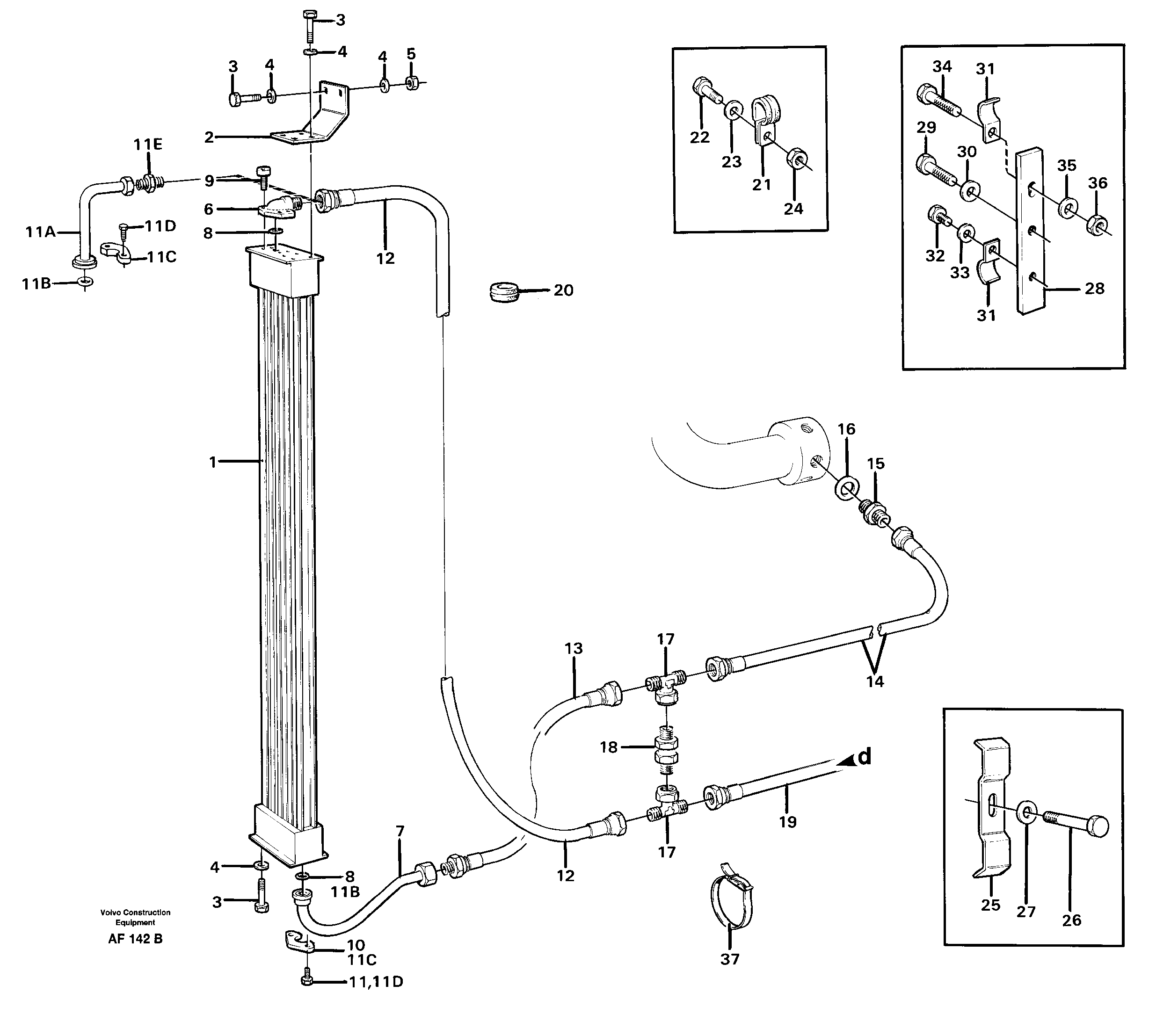 Hydraulic oil cooler — volvo parts diagram