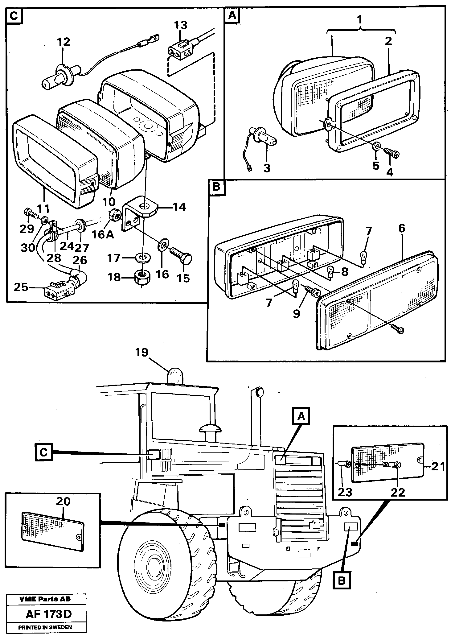 Lighting, rear — volvo parts diagram