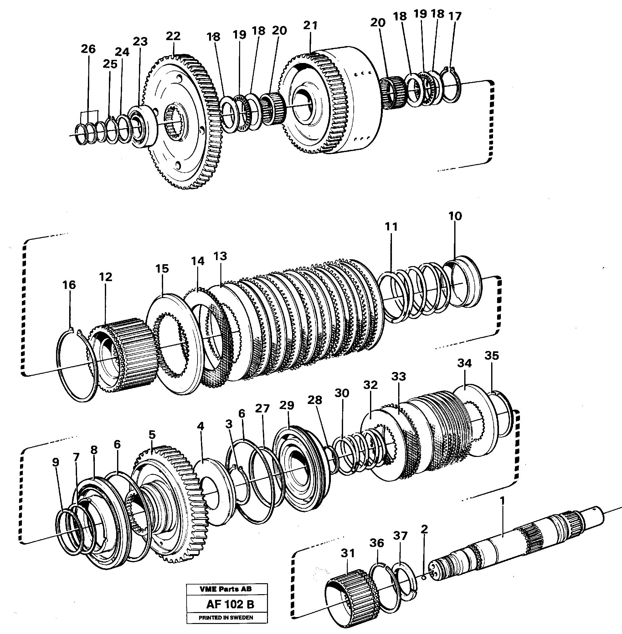 Hydraulic clutch, reverse / 2nd speed — volvo parts diagram
