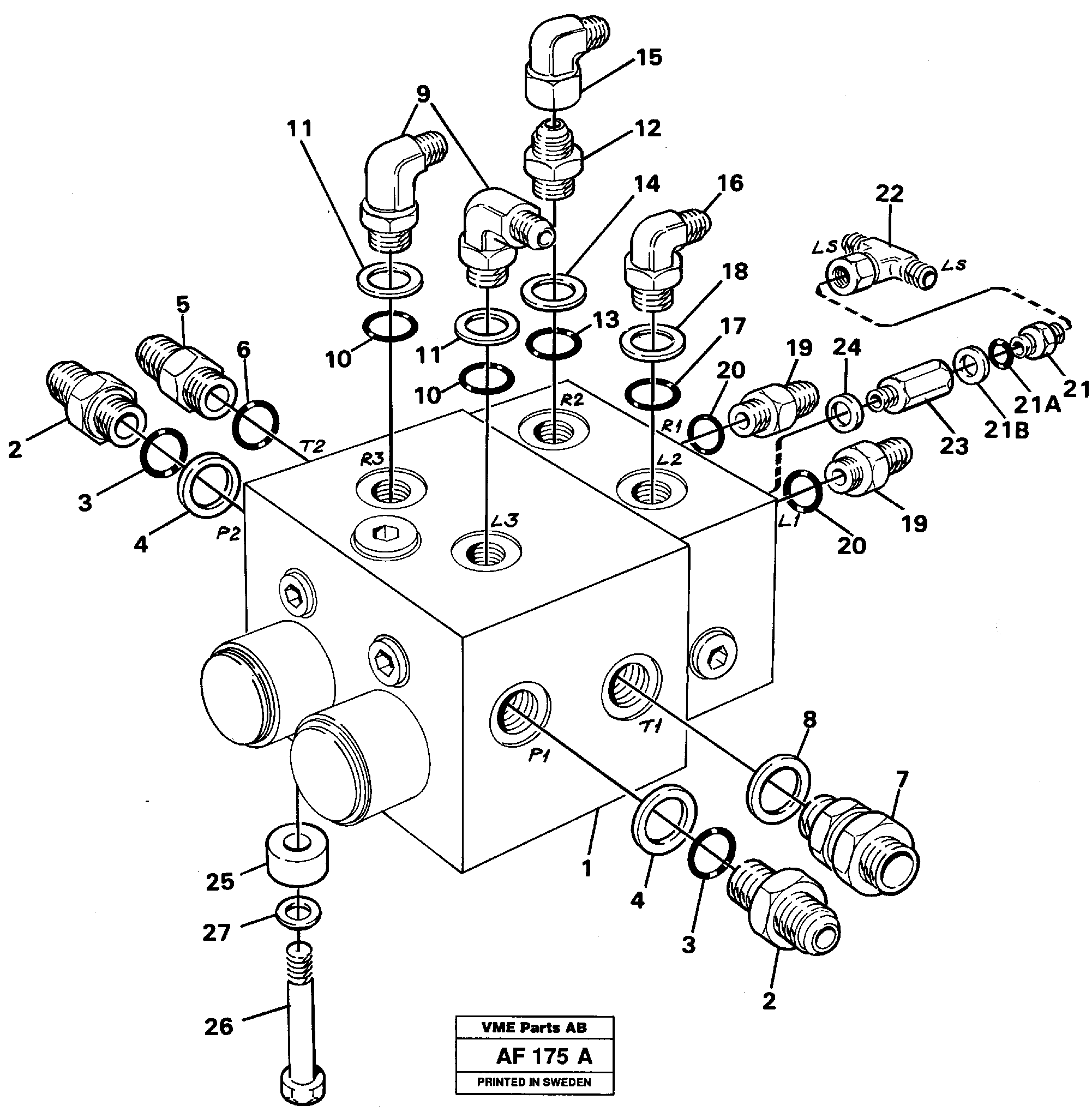 Shift valve with fitting parts — volvo parts diagram