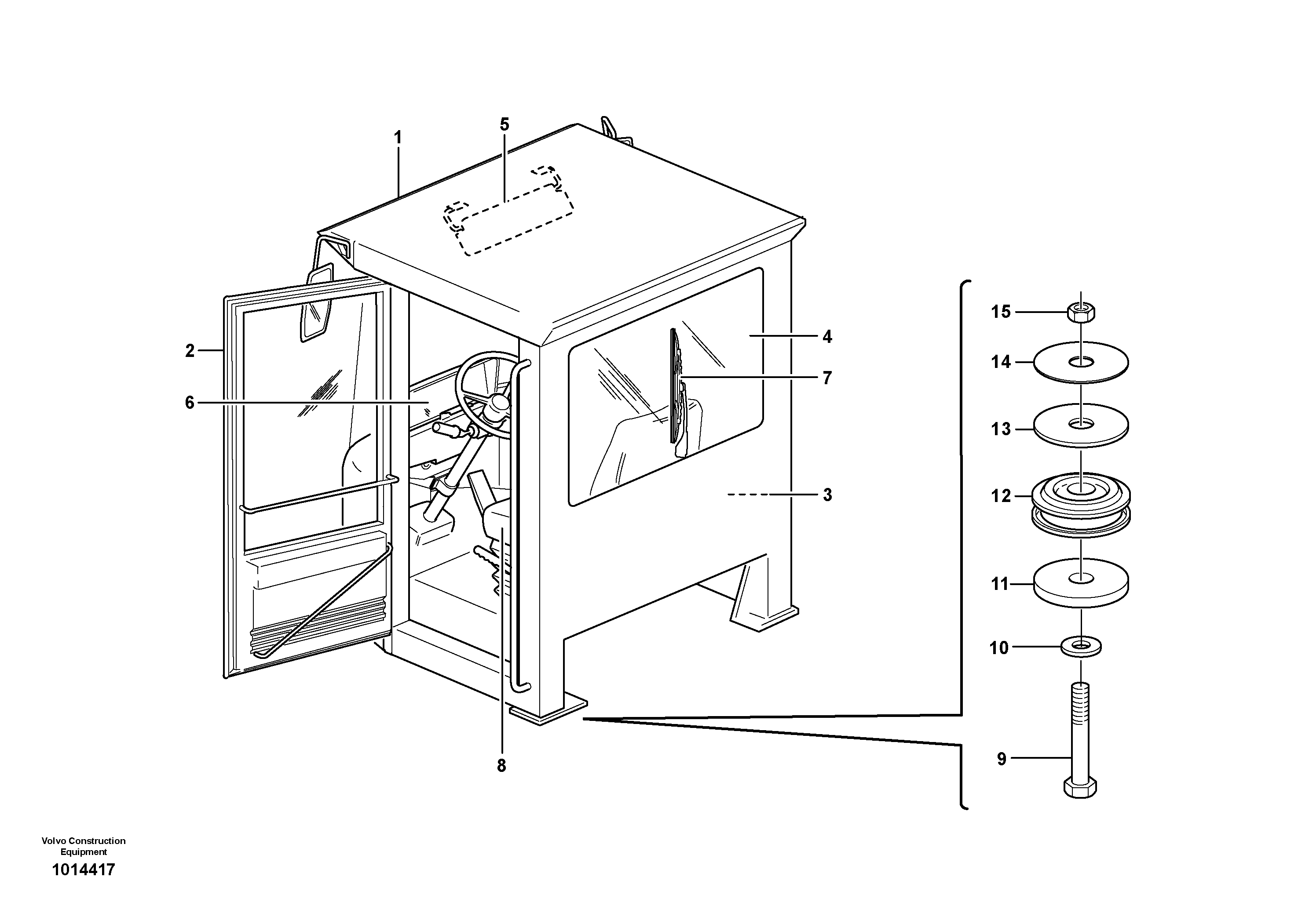 Operator's cab — volvo parts diagram
