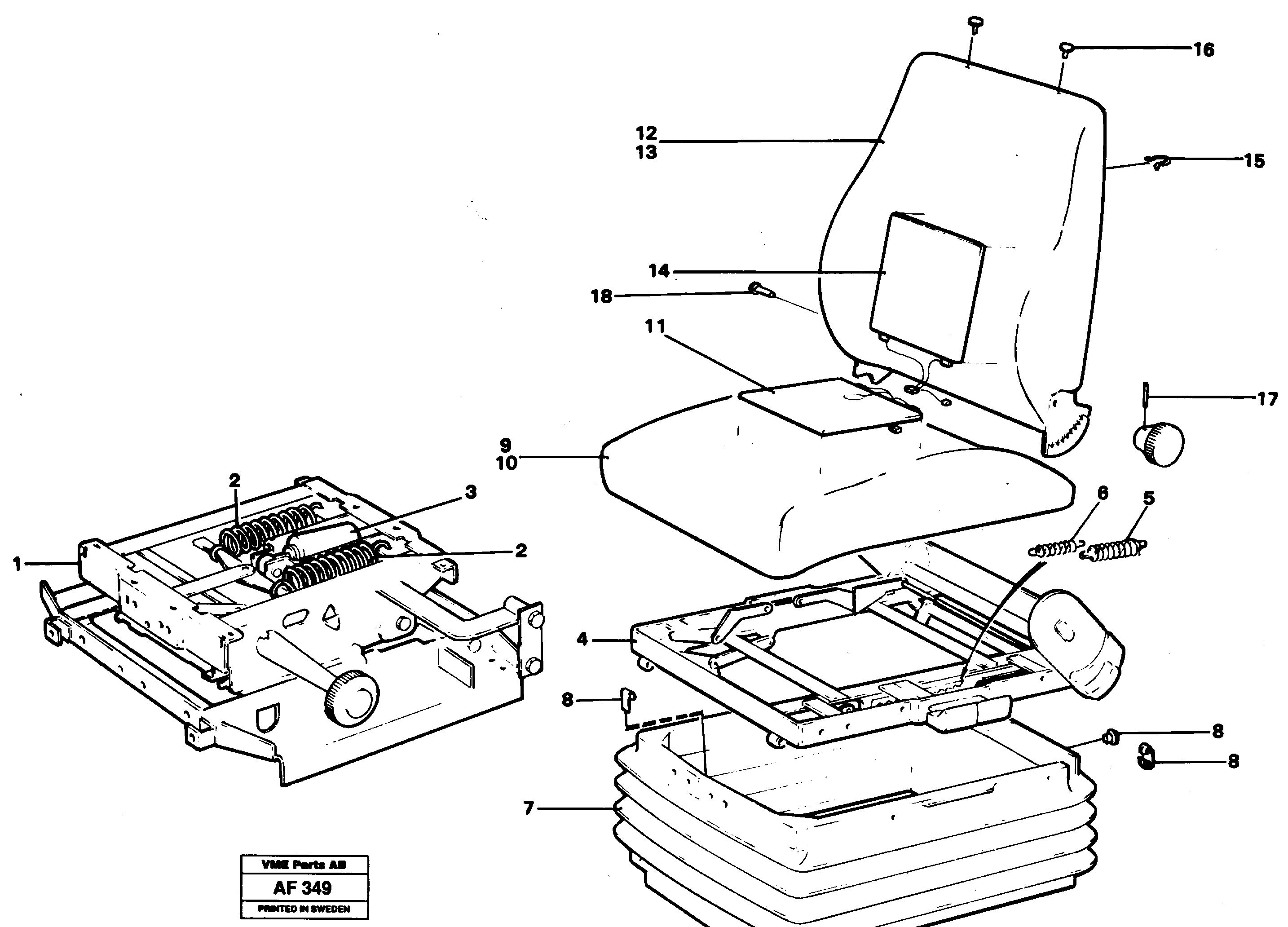 Operator's seat — volvo parts diagram
