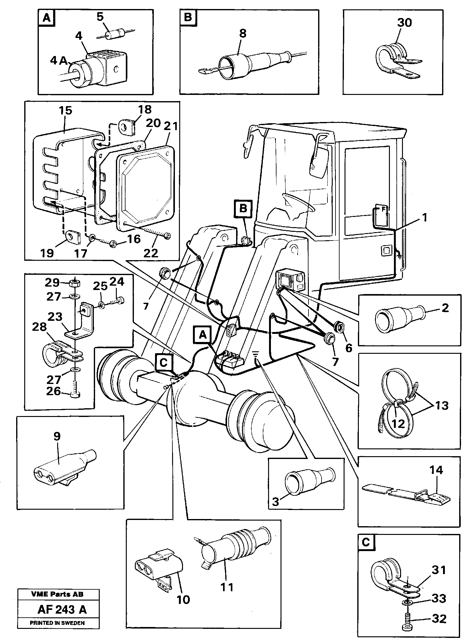Cable harness, front — volvo parts diagram