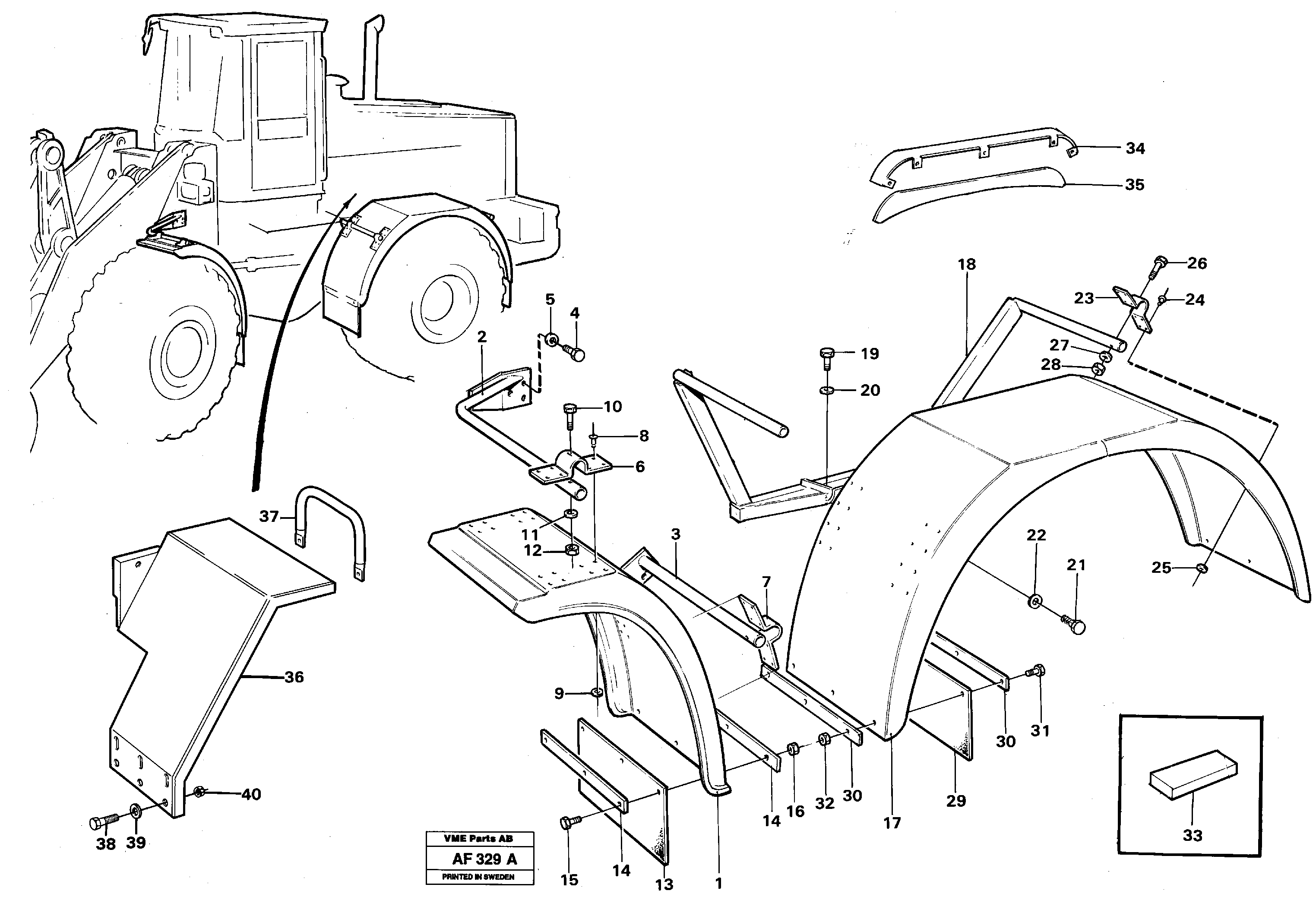 Extended fender.  91929, 91930 SER NO - 1233 / SER NO - 60096 USA — volvo parts diagram