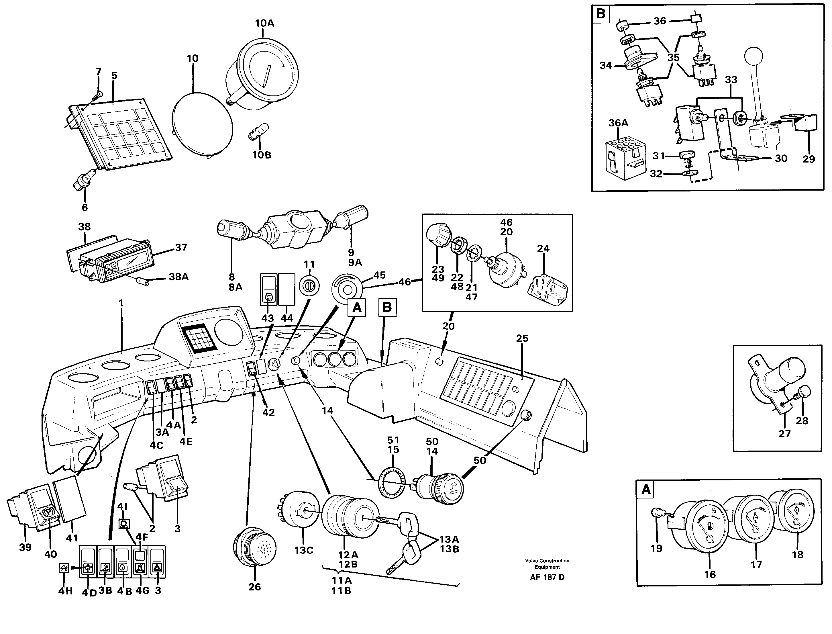 Instruments panel — volvo parts diagram