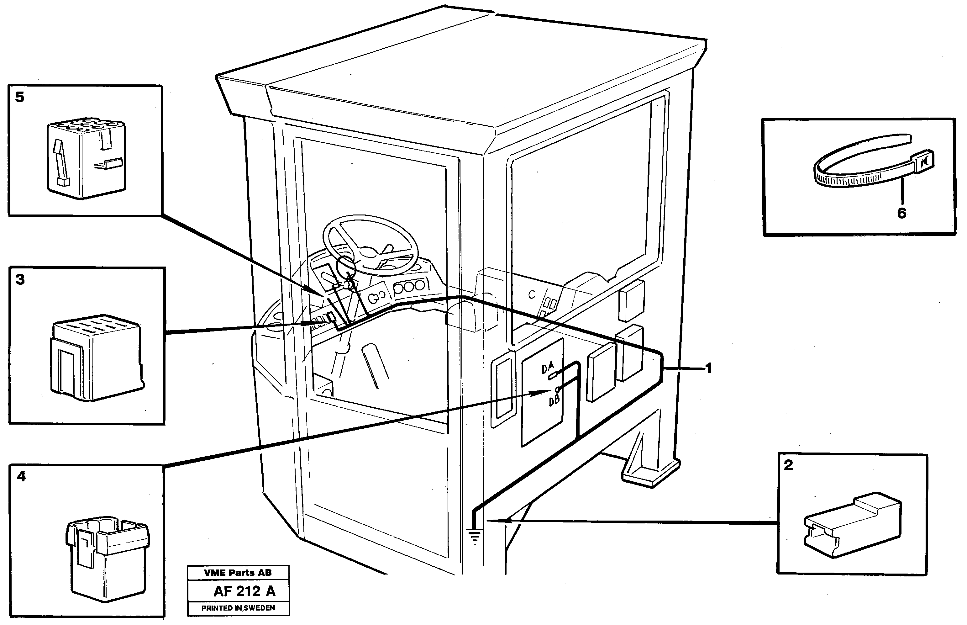 Cable harnesses, cab — volvo parts diagram