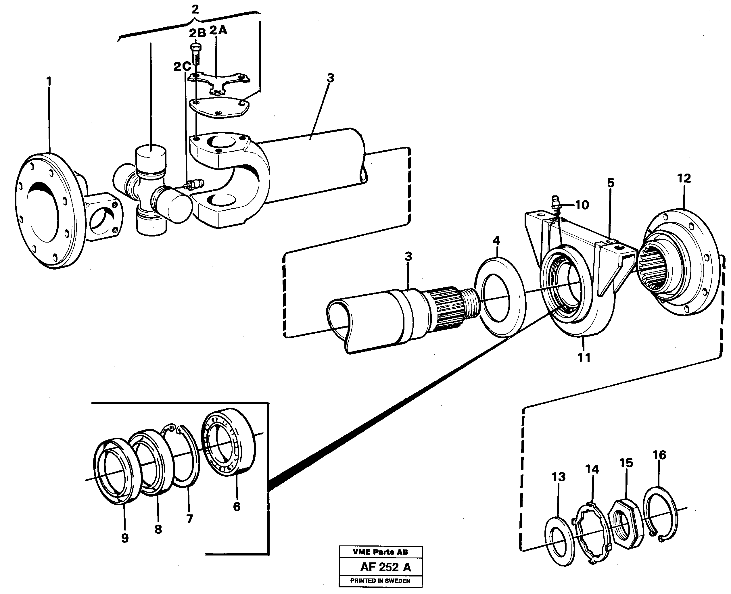 Propeller shaft — volvo parts diagram