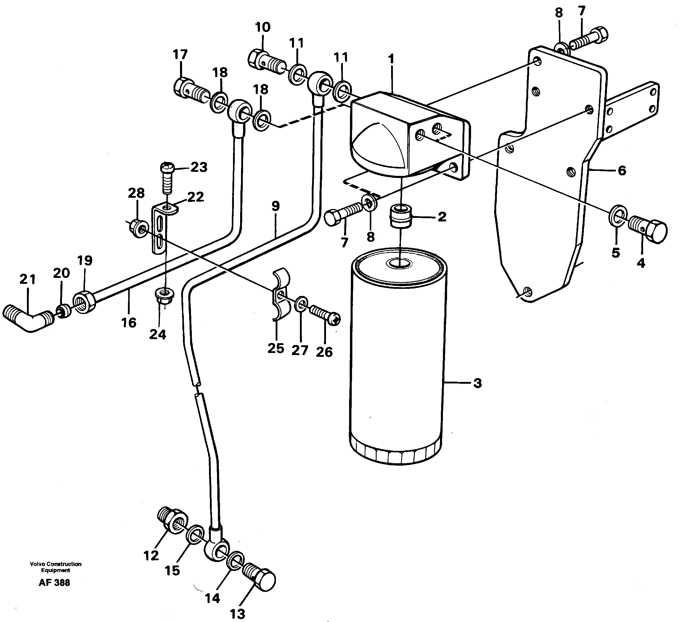 Oil filter by pass. TD 103 KCE — volvo parts diagram